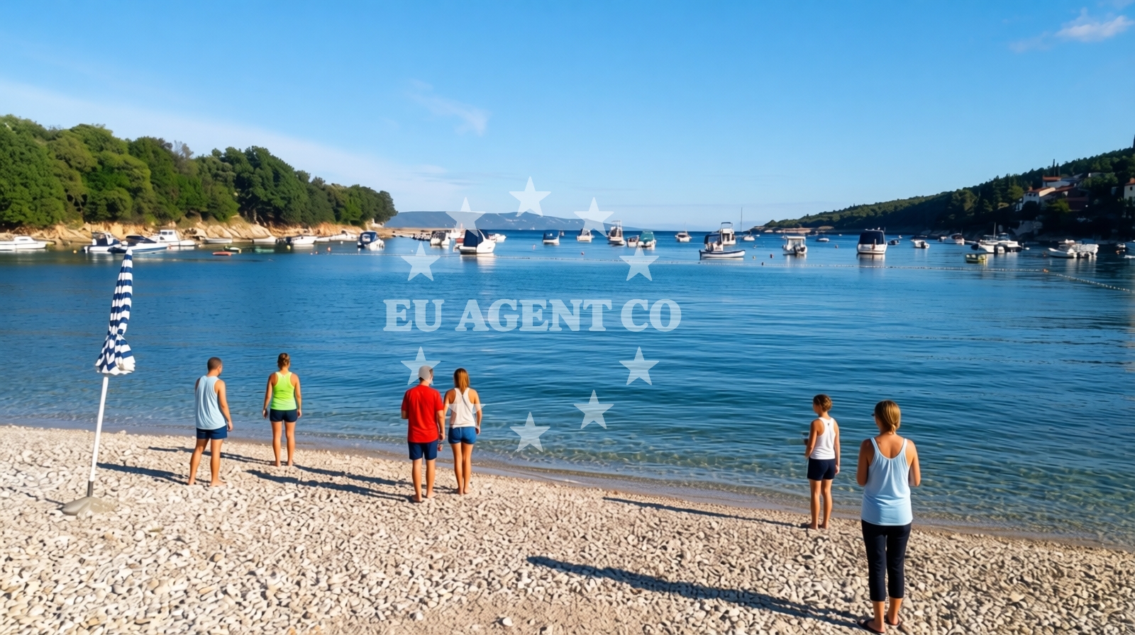 Overview of Andrea beach in Marina 39 Sveta Marina, Rabac