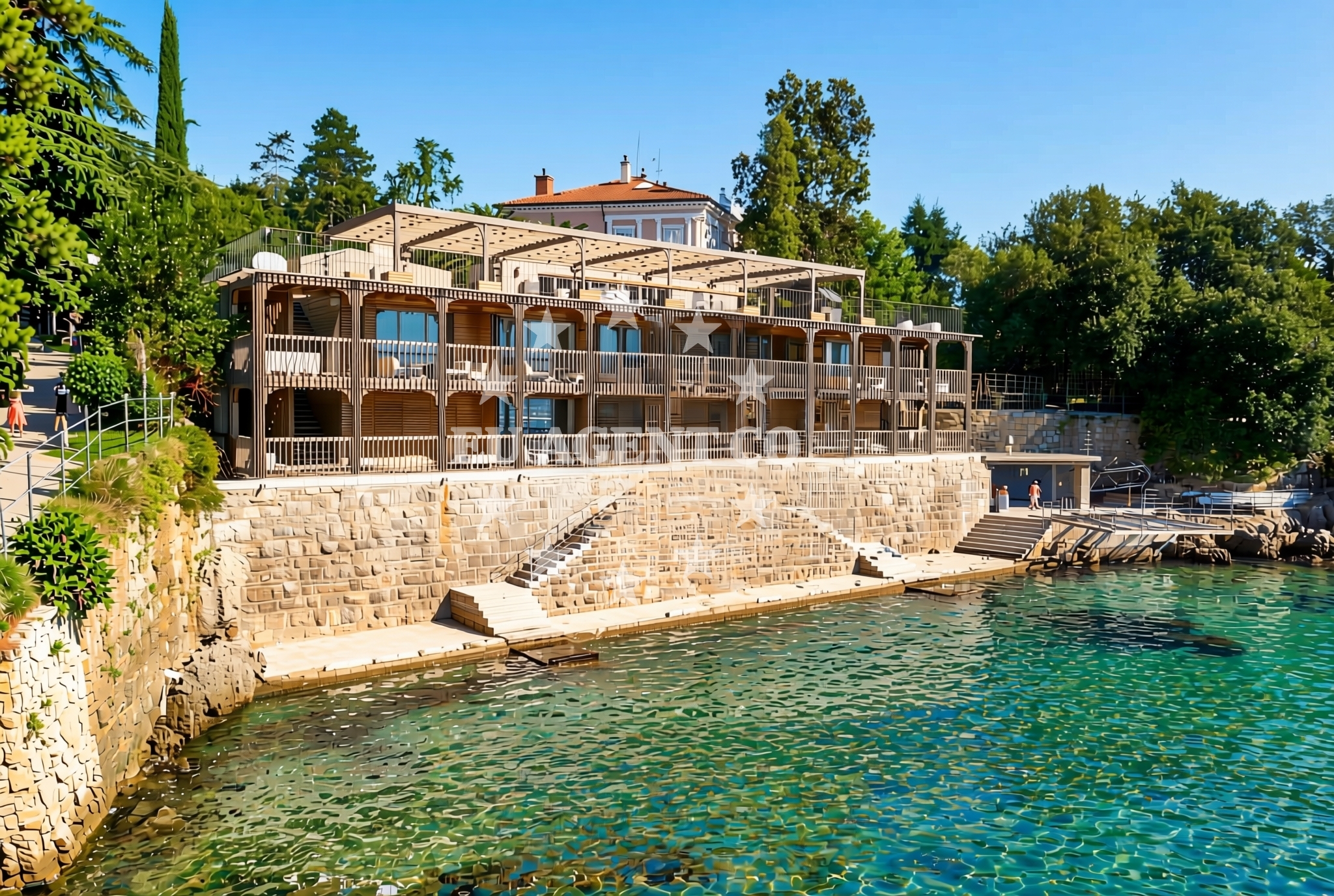 Overview of Angiolina, Opatija Beach in Angiolina