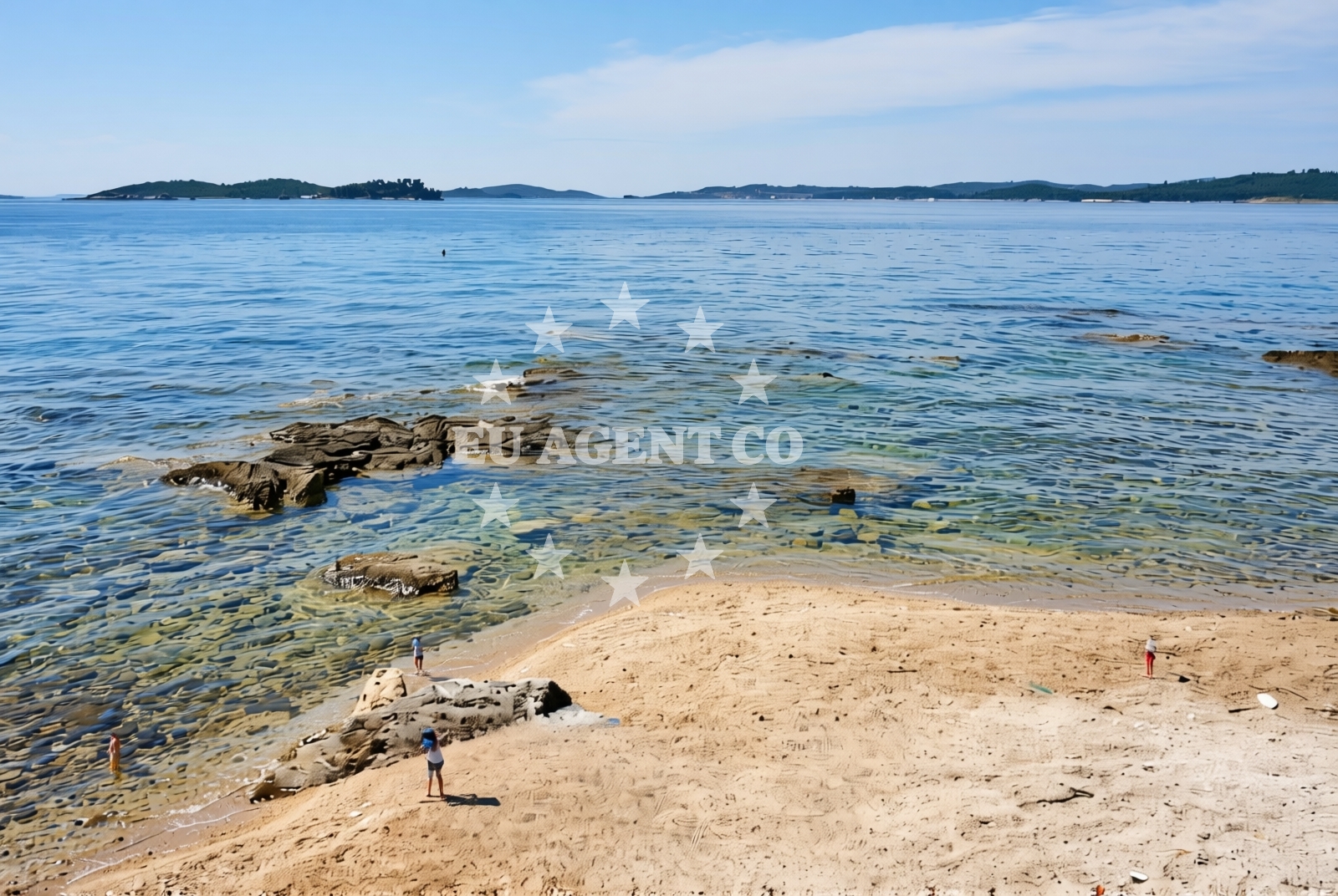 Sea and coastal view of Anuncijata, Orebić Beach in Anuncijata