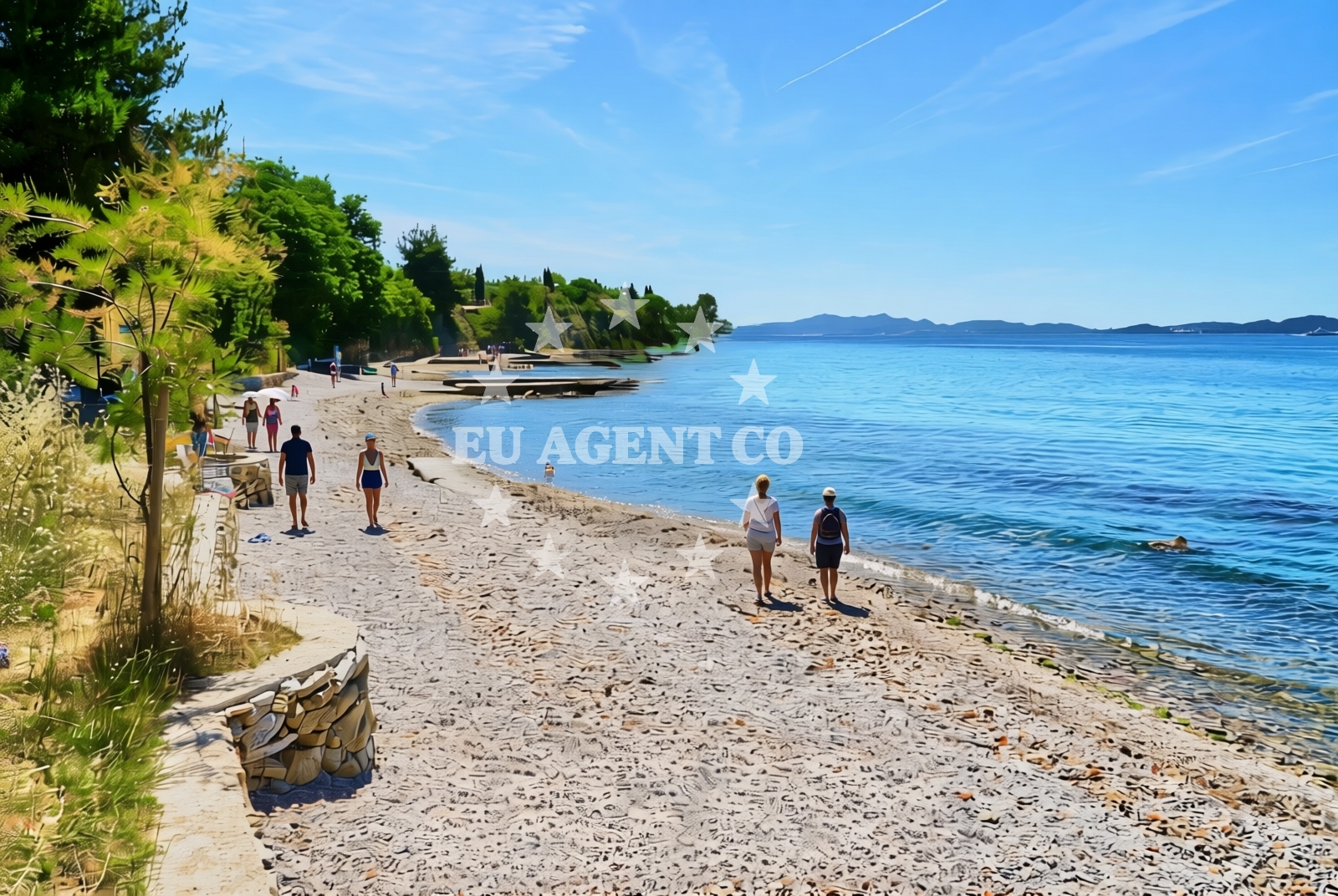 Shoreline and swimming area at Arbanasi (Karma), Zadar Beach in Arbanasi (Karma)