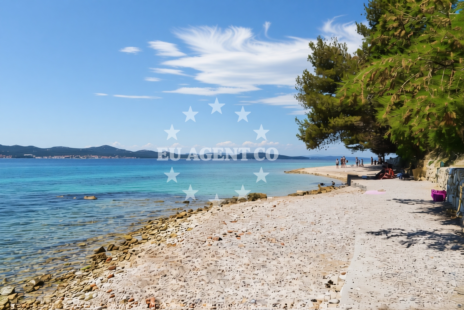 Sea and coastal view of Arbanasi (Karma), Zadar Beach in Arbanasi (Karma)
