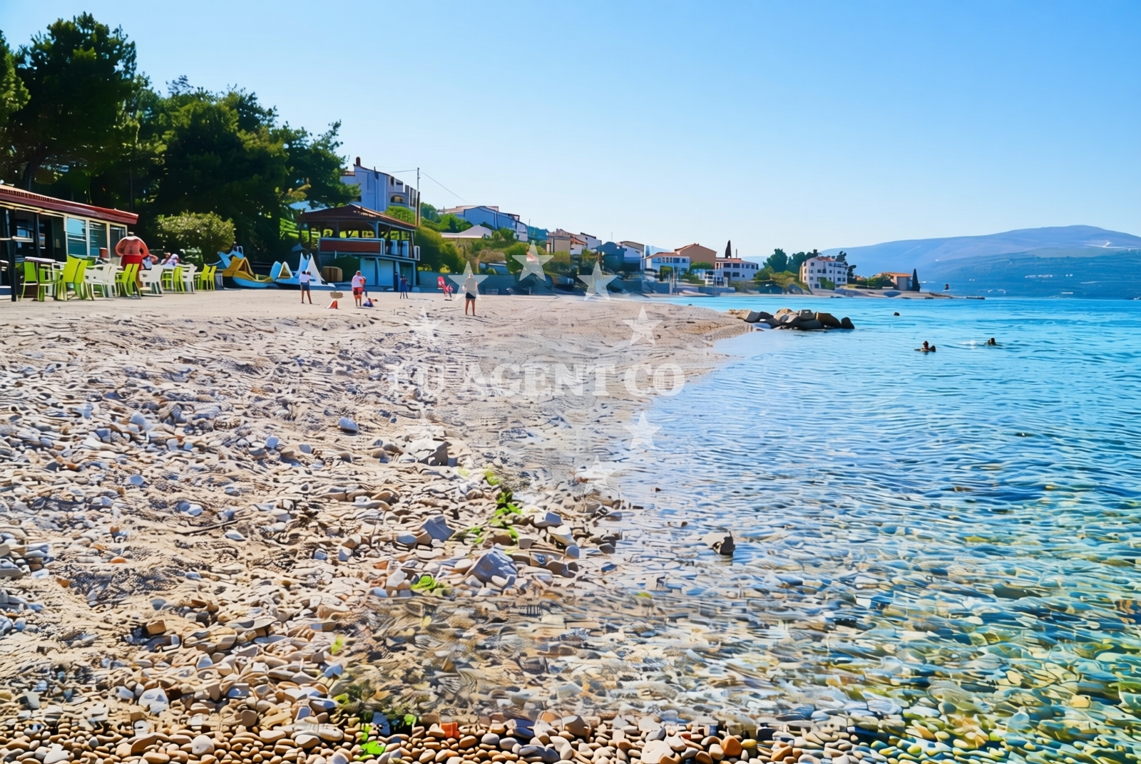 Sea and coastal view of Arbanija istok, Arbanija (Čiovo) Beach in Arbanija istok