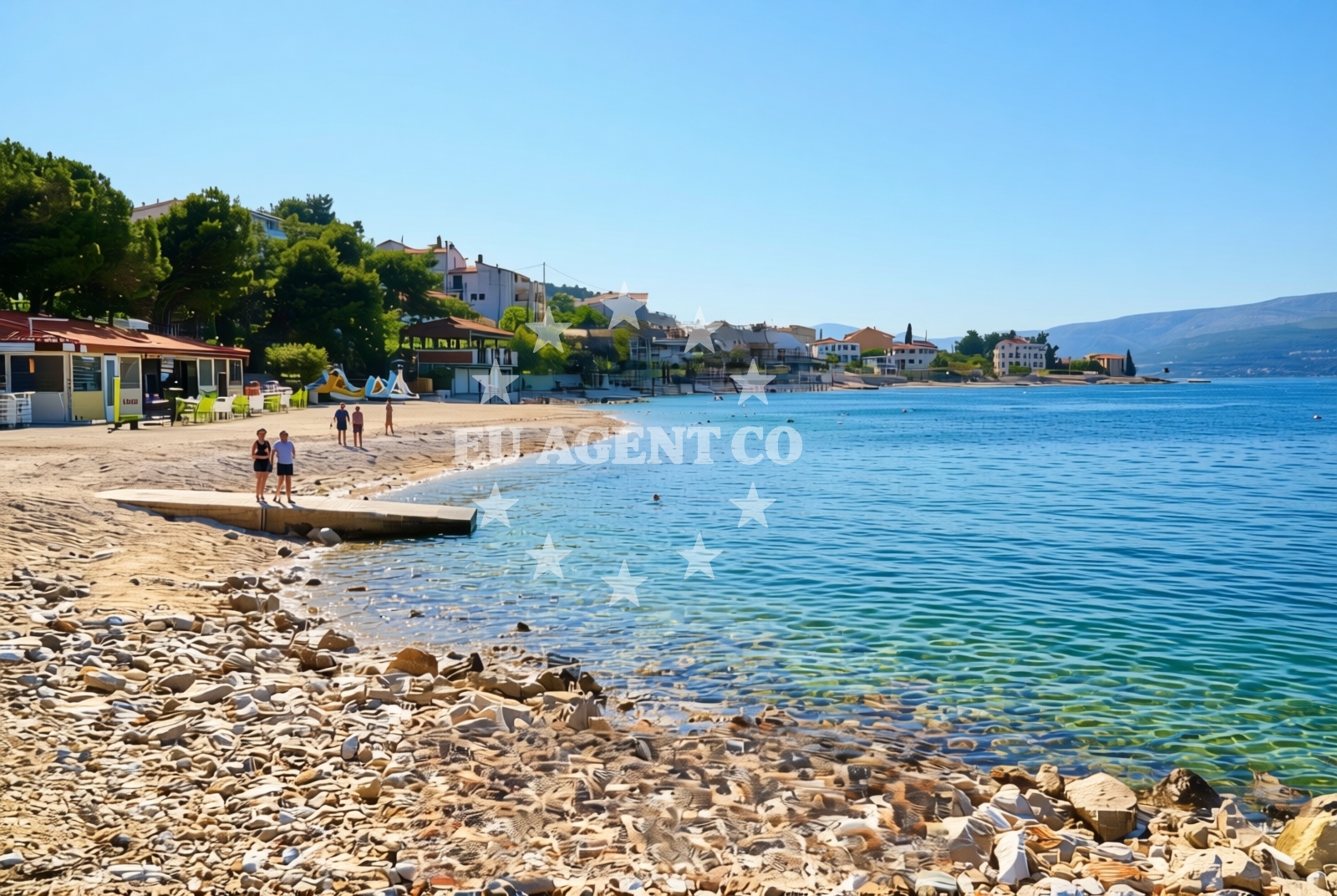 Beach facilities and surroundings at Arbanija istok, Arbanija (Čiovo) Beach in Arbanija istok