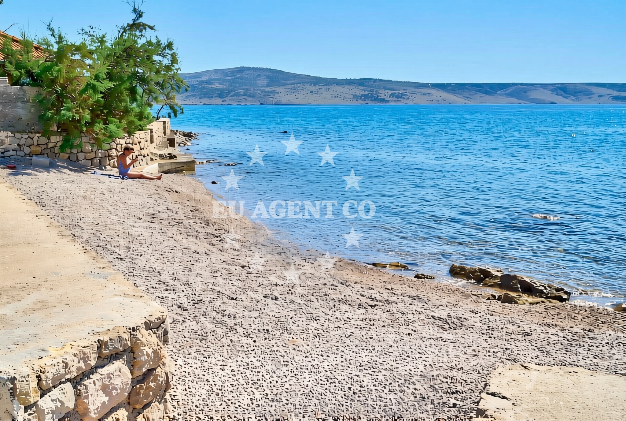 Shoreline and swimming area at Argyruntum, Starigrad Beach in Argyruntum