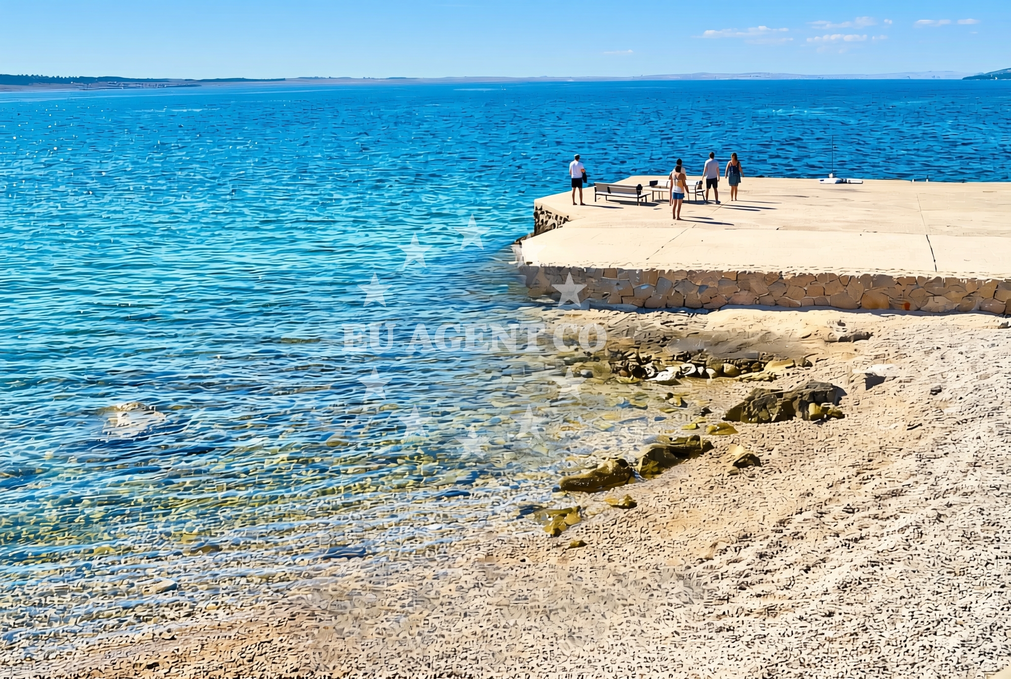 Sea and coastal view of Argyruntum, Starigrad Beach in Argyruntum