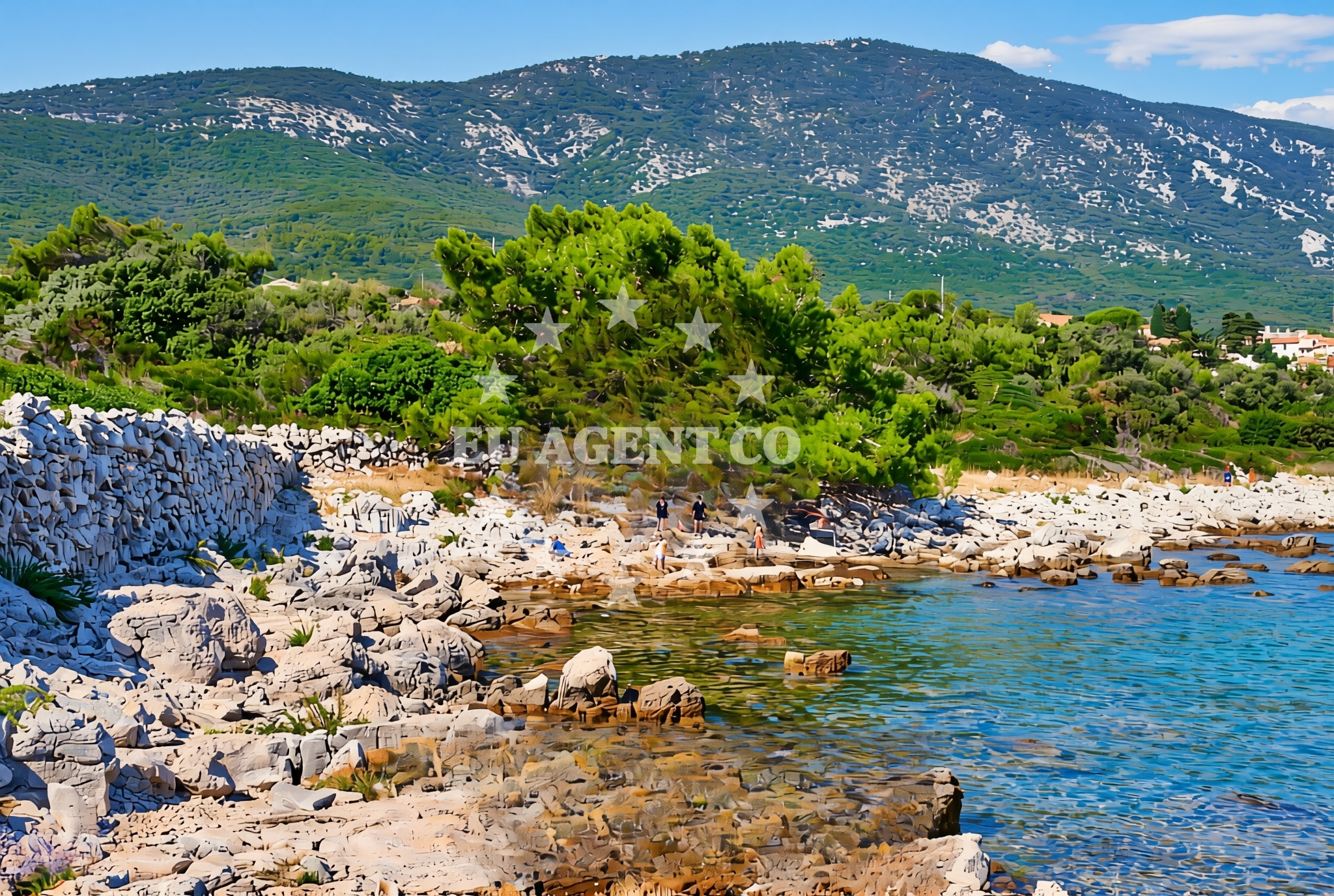 Overview of Artac jug, Nerezine (Lošinj) Beach in Artac jug