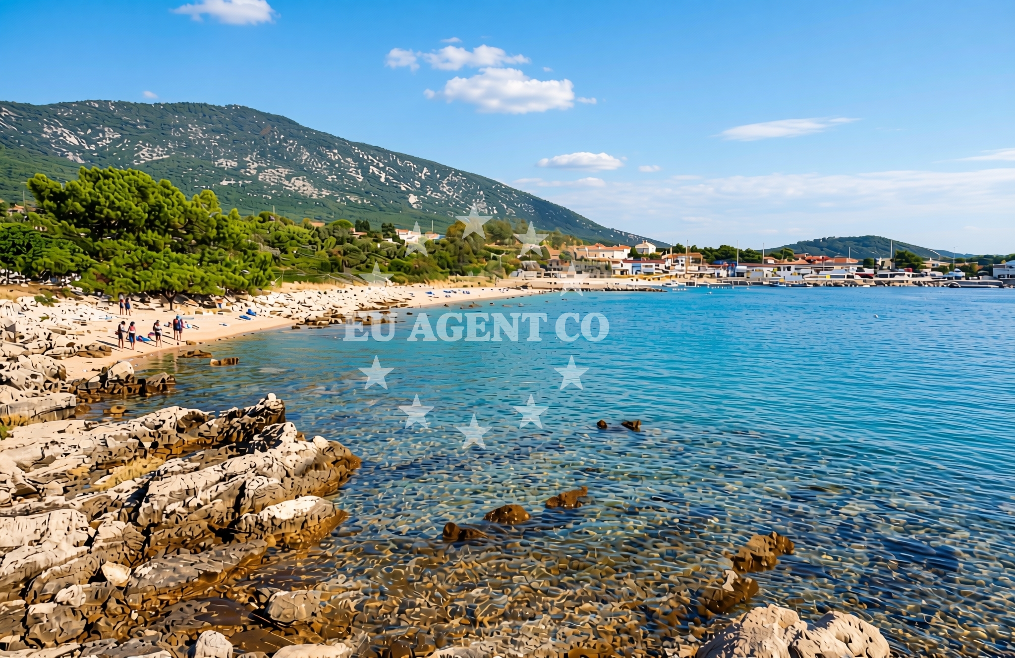 Shoreline and swimming area at Artac jug, Nerezine (Lošinj) Beach in Artac jug