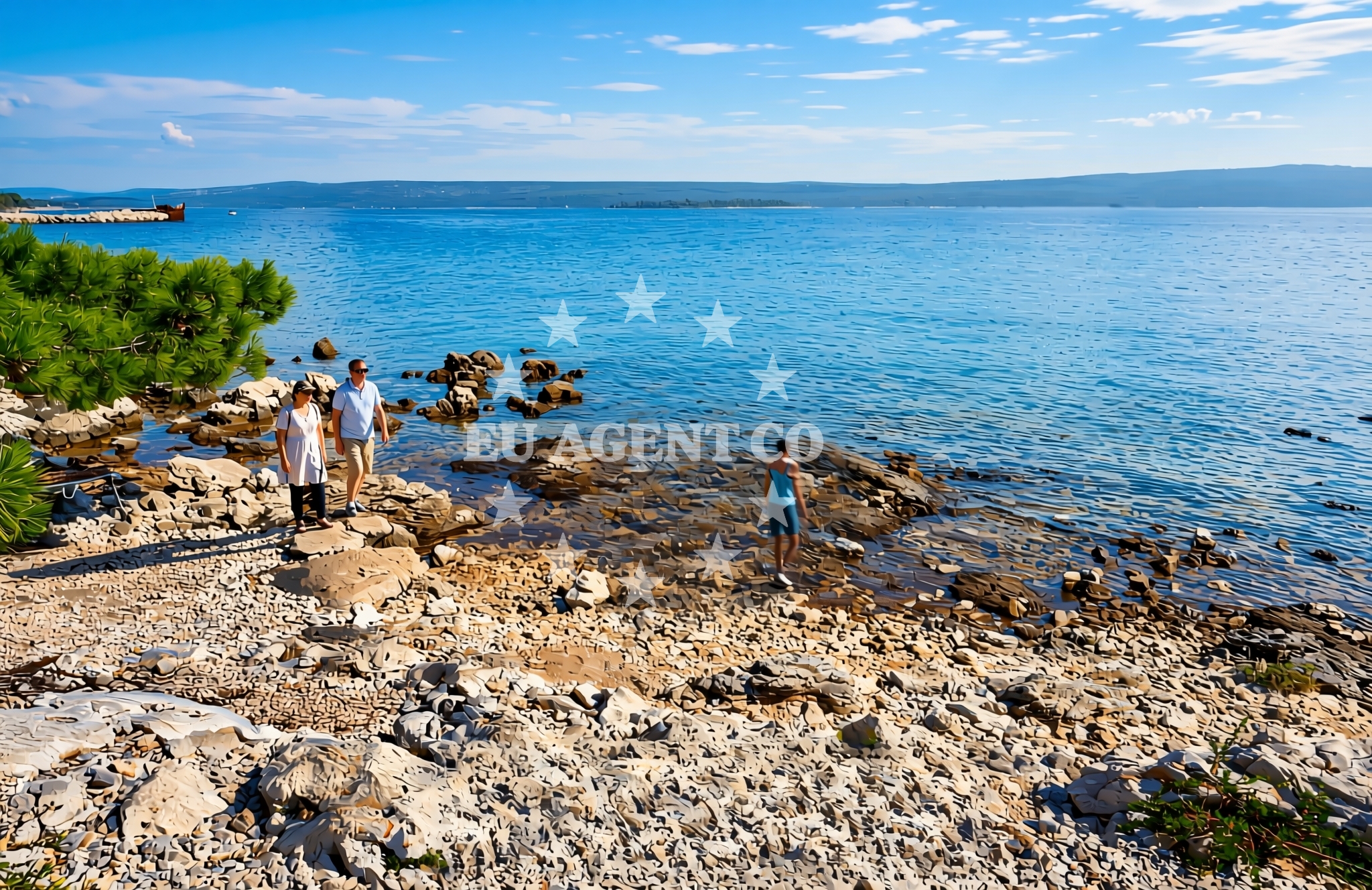 Sea and coastal view of Artac jug, Nerezine (Lošinj) Beach in Artac jug