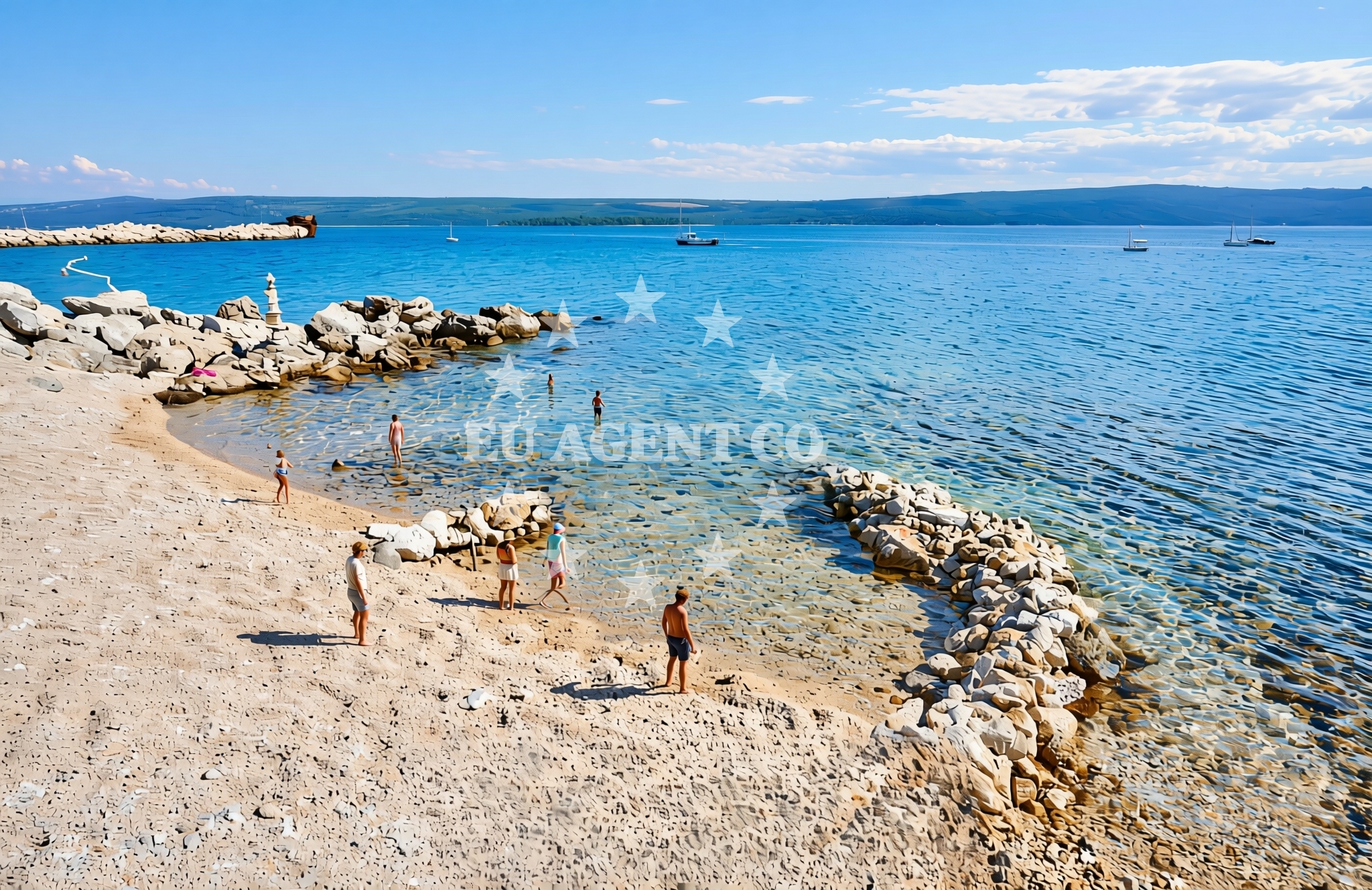 Overview of Artac sredina, Nerezine (Lošinj) Beach in Artac sredina