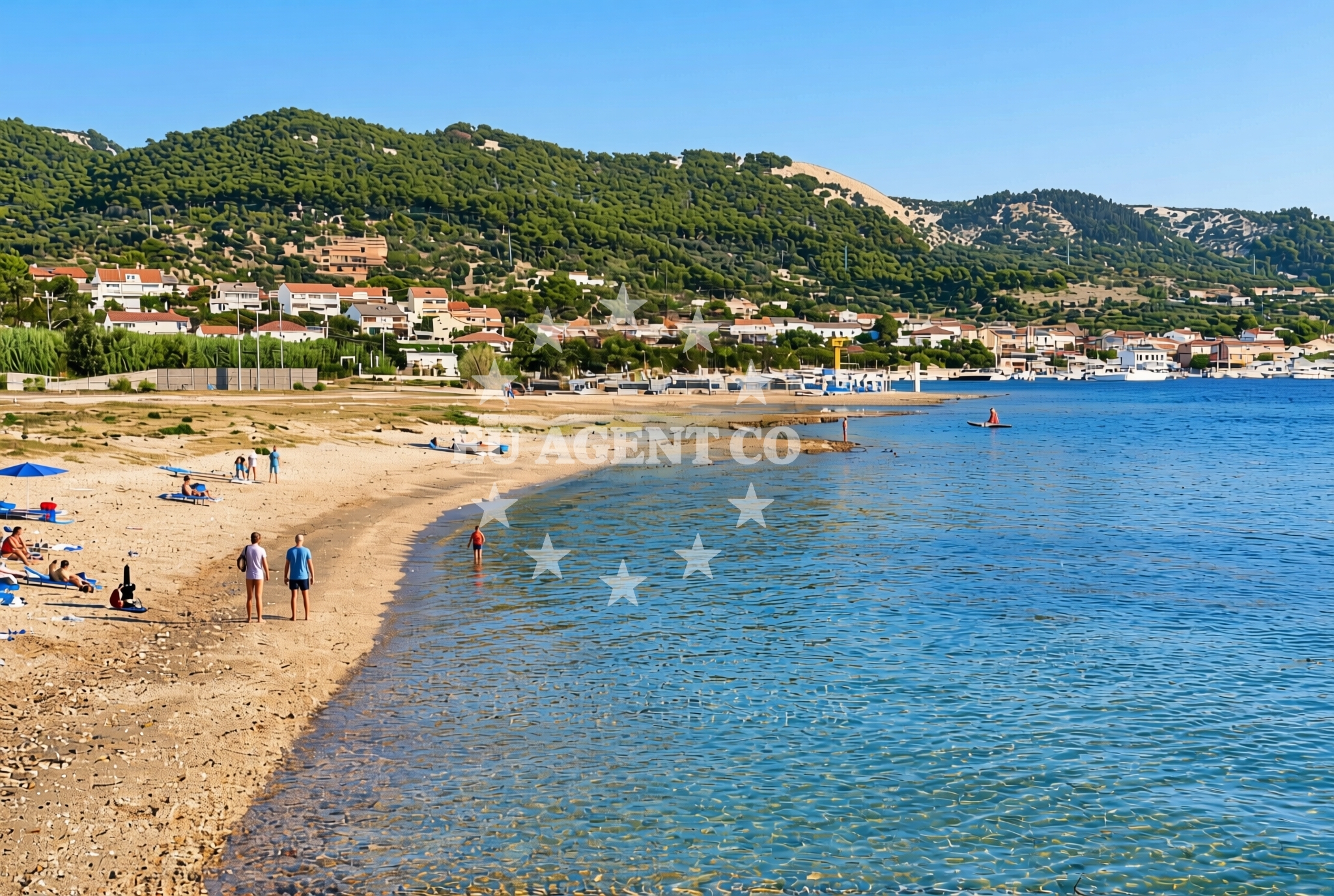 Sea and coastal view of Artić, Banjol (Rab) Beach in Artić