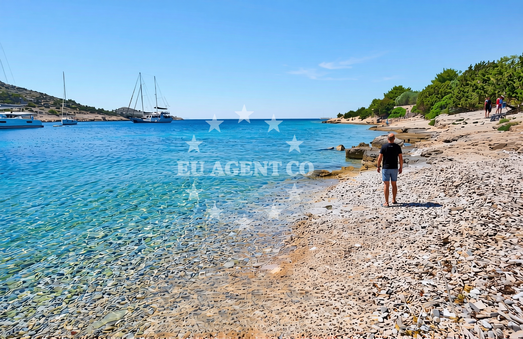 Shoreline and swimming area at Artič, Žirje (Žirje) Beach in Artič
