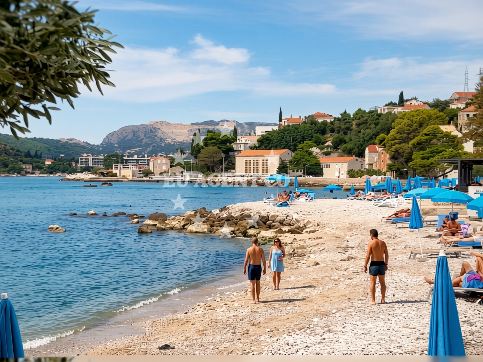 Overview of Astarea beach in Vrelo 20, Mlini
