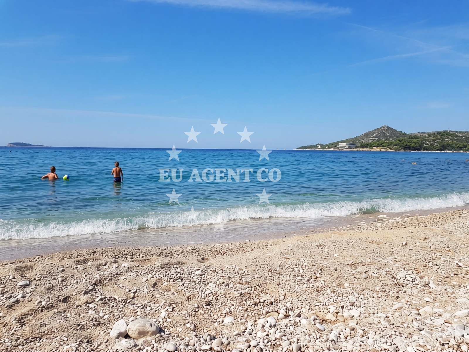 Shoreline and swimming area at Astarea beach in Vrelo 20, Mlini