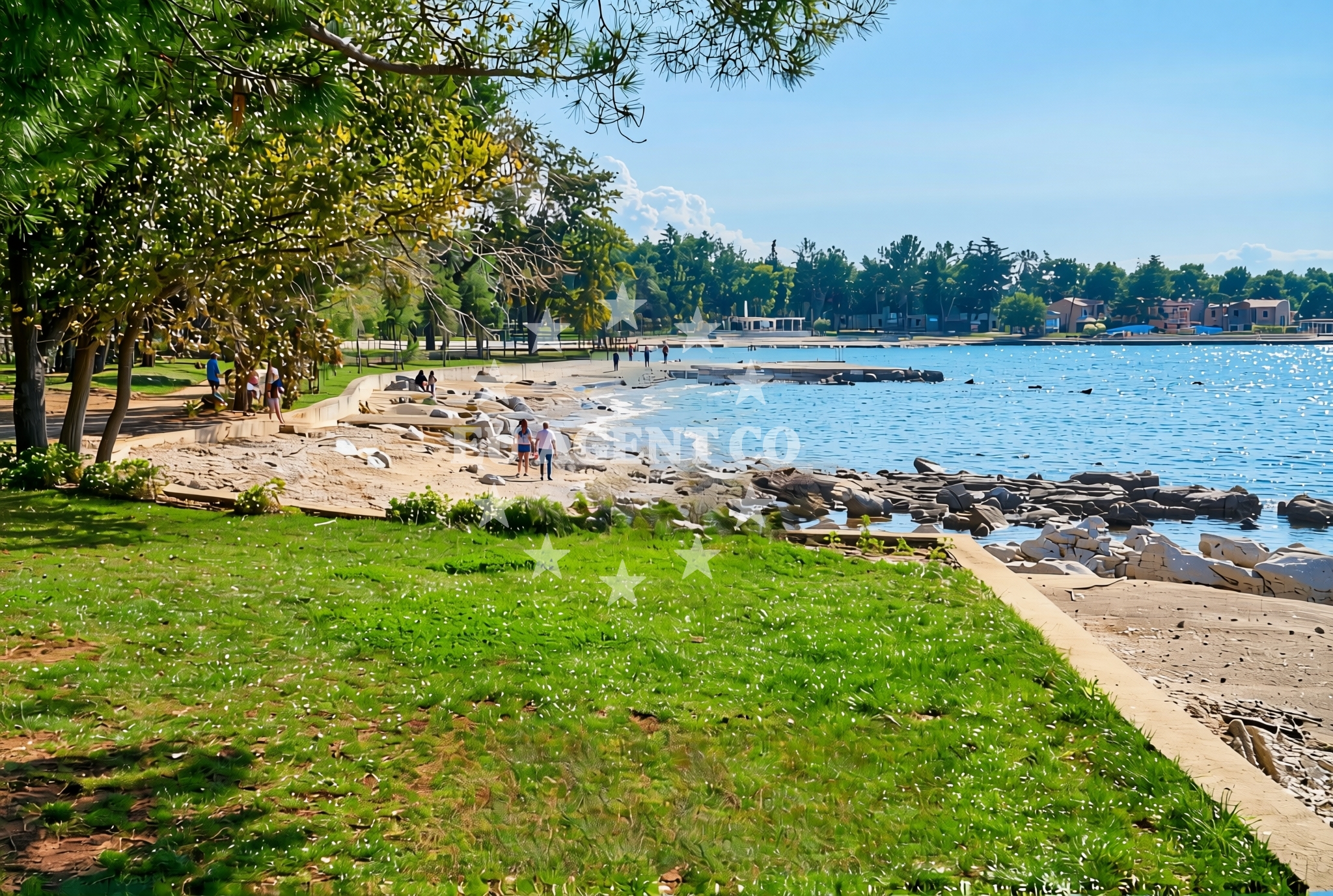 Shoreline and swimming area at Aurora (dog beach), Katoro Beach in Aurora (plaža za pse)