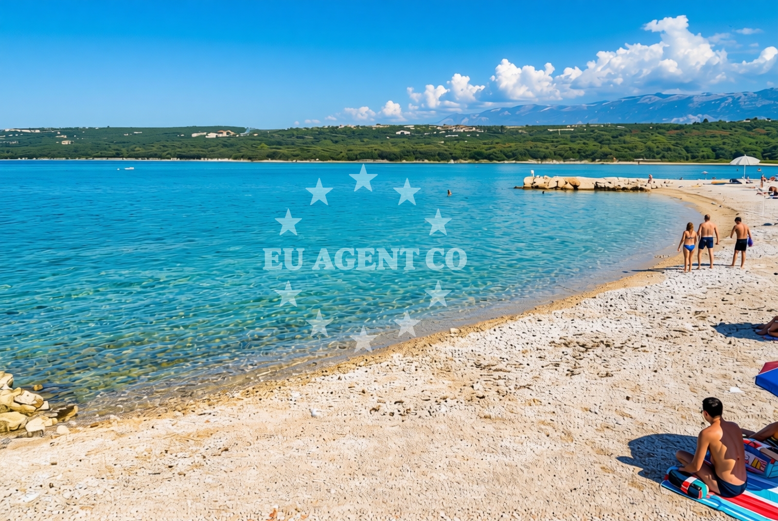 Overview of Babe jug, Novalja (Pag) Beach in Babe jug