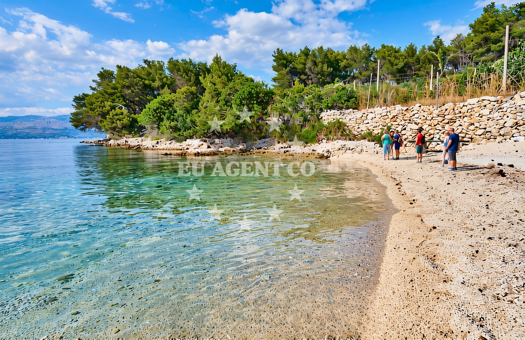 Beach facilities and surroundings at Babin Laz II beach in Malačnica, Supetar