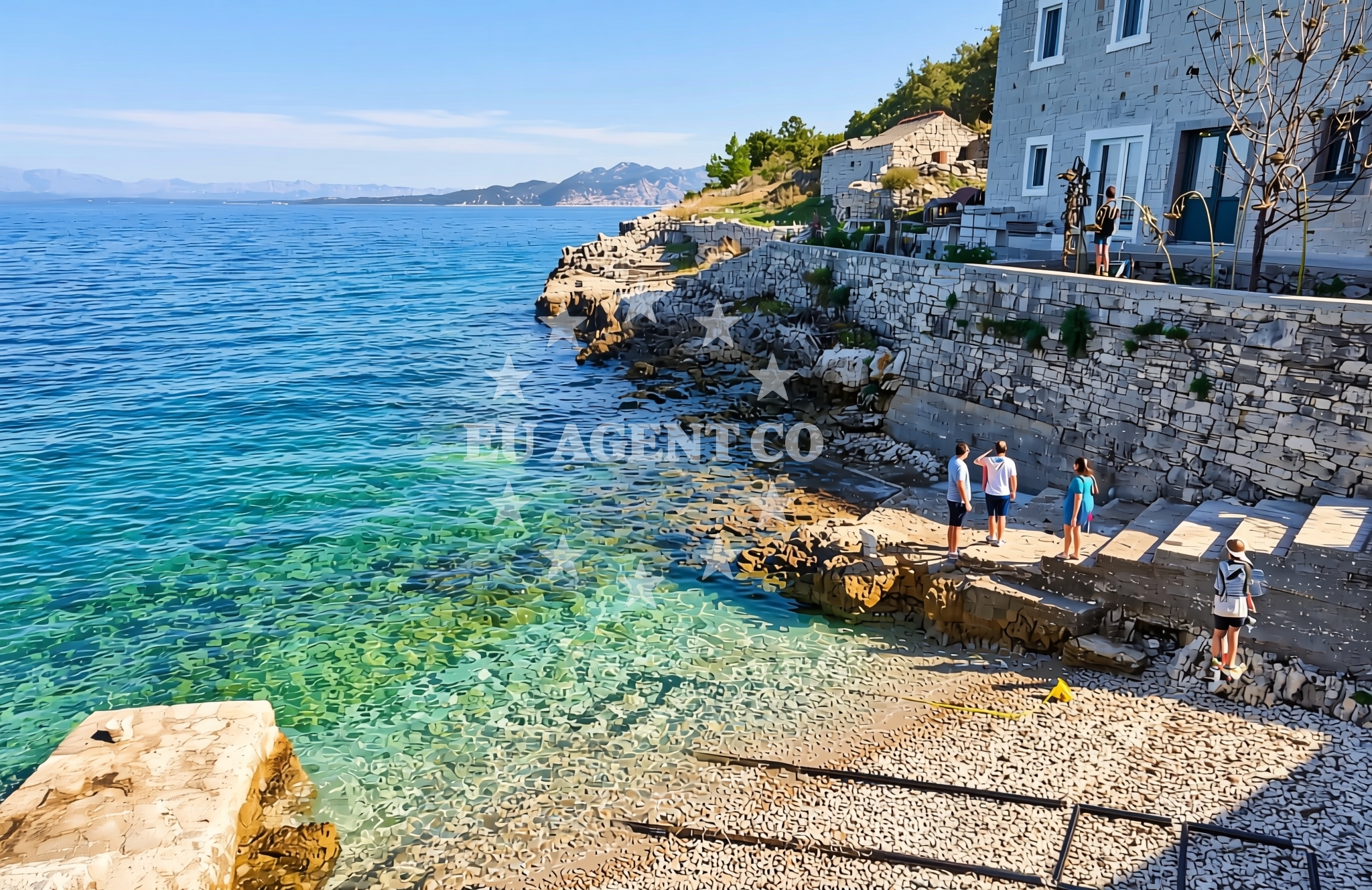 Sea and coastal view of Babina zapad, Čara (Korčula) Beach in Babina zapad