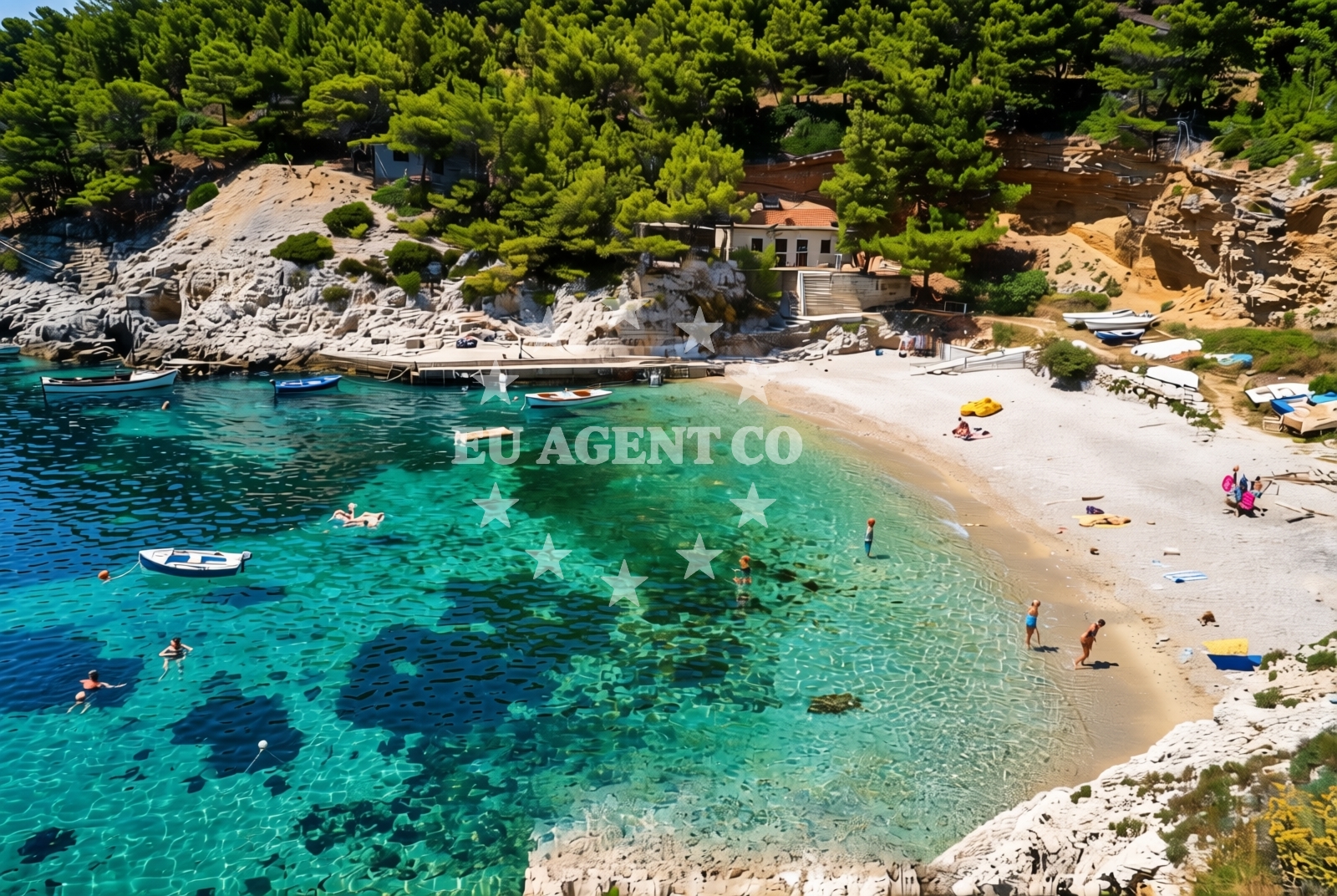 Shoreline and swimming area at Babino Polje (Mljet): beaches and coves (1) in Babino Polje (Mljet)