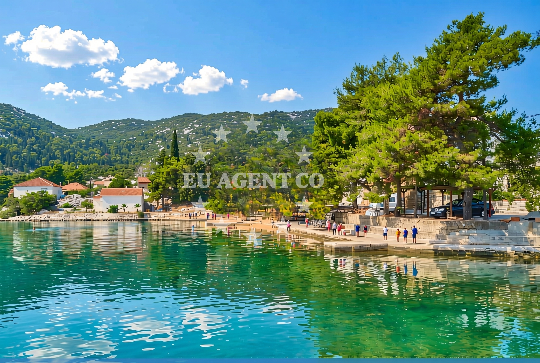 Shoreline and swimming area at Baćina, Baćina Beach in Baćina