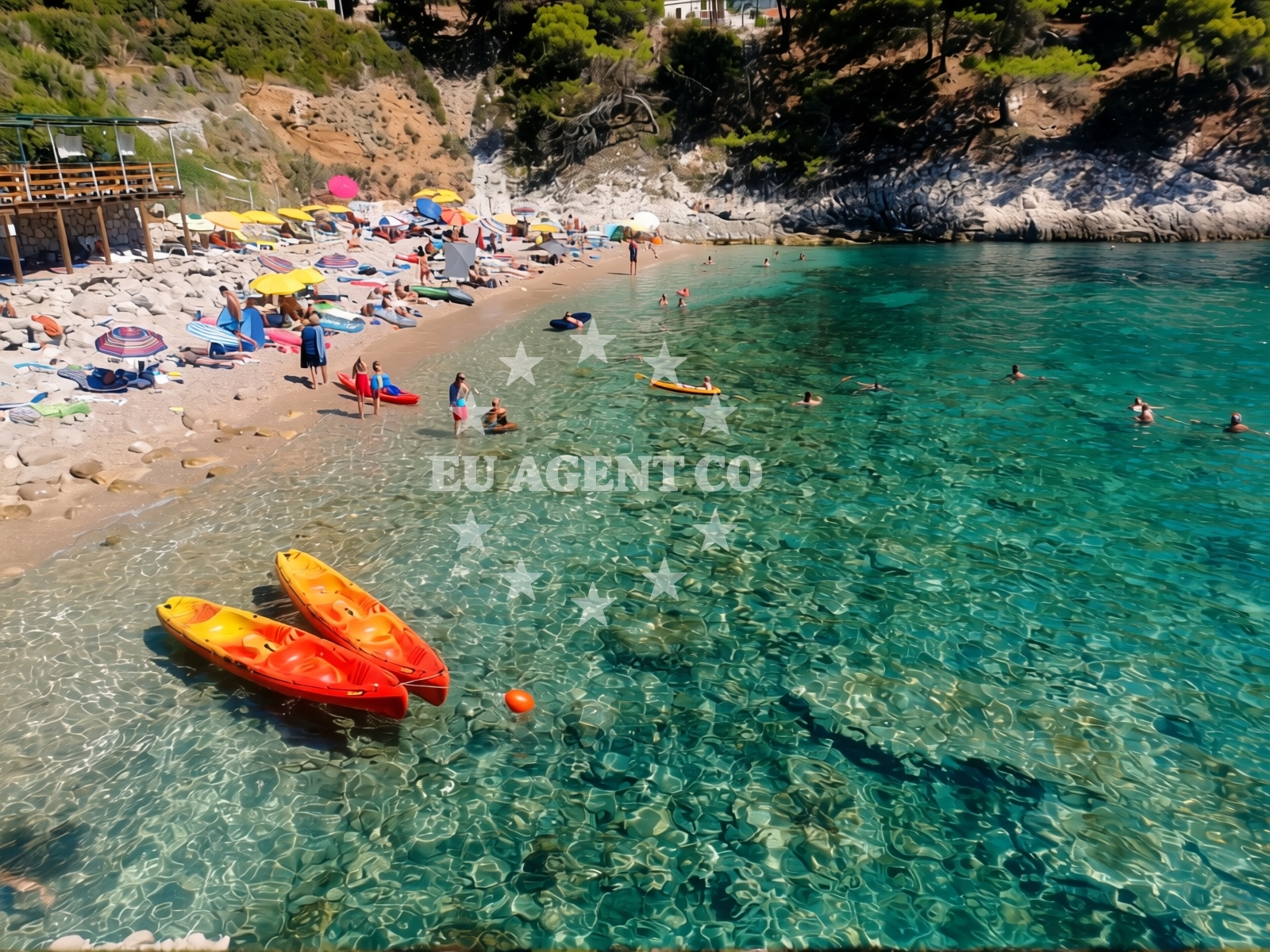 Shoreline and swimming area at Bacva Beach in Pupnat 218, Pupnat