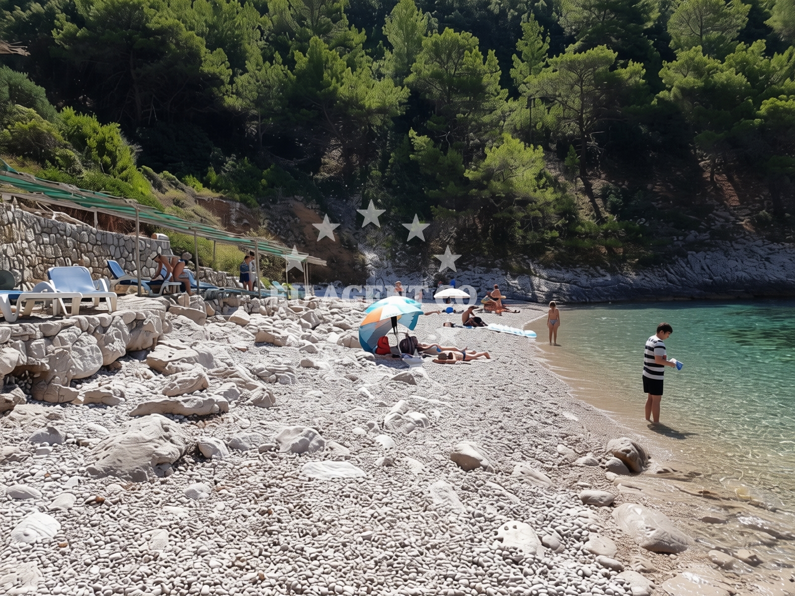 Sea and coastal view of Bacva Beach in Pupnat 218, Pupnat