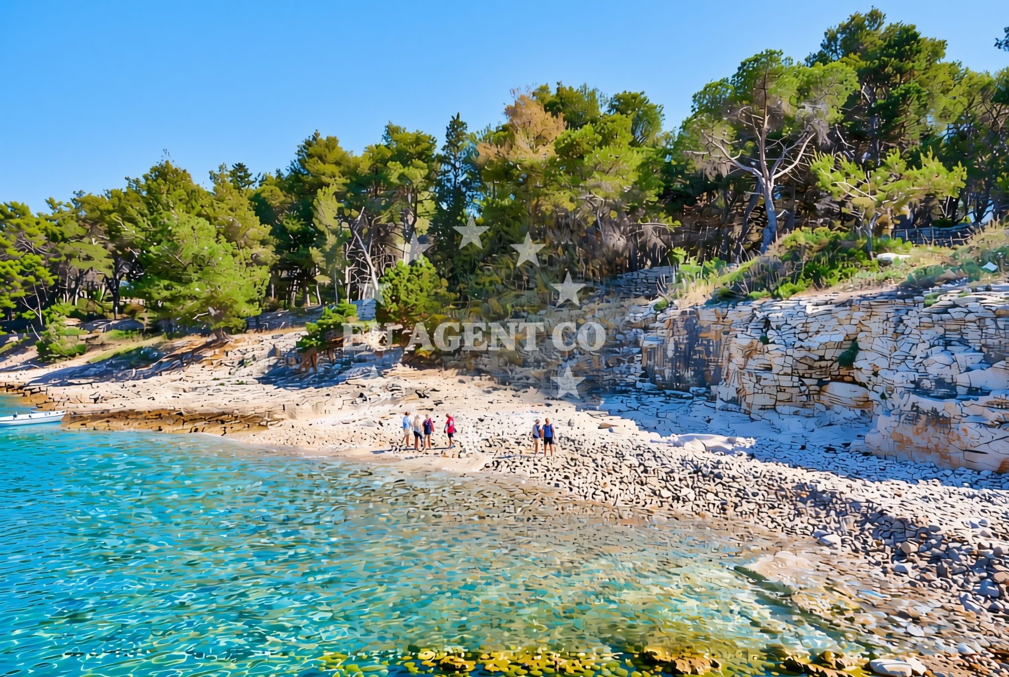 Shoreline and swimming area at Bačve, Sutivan (Brač) Beach in Bačve