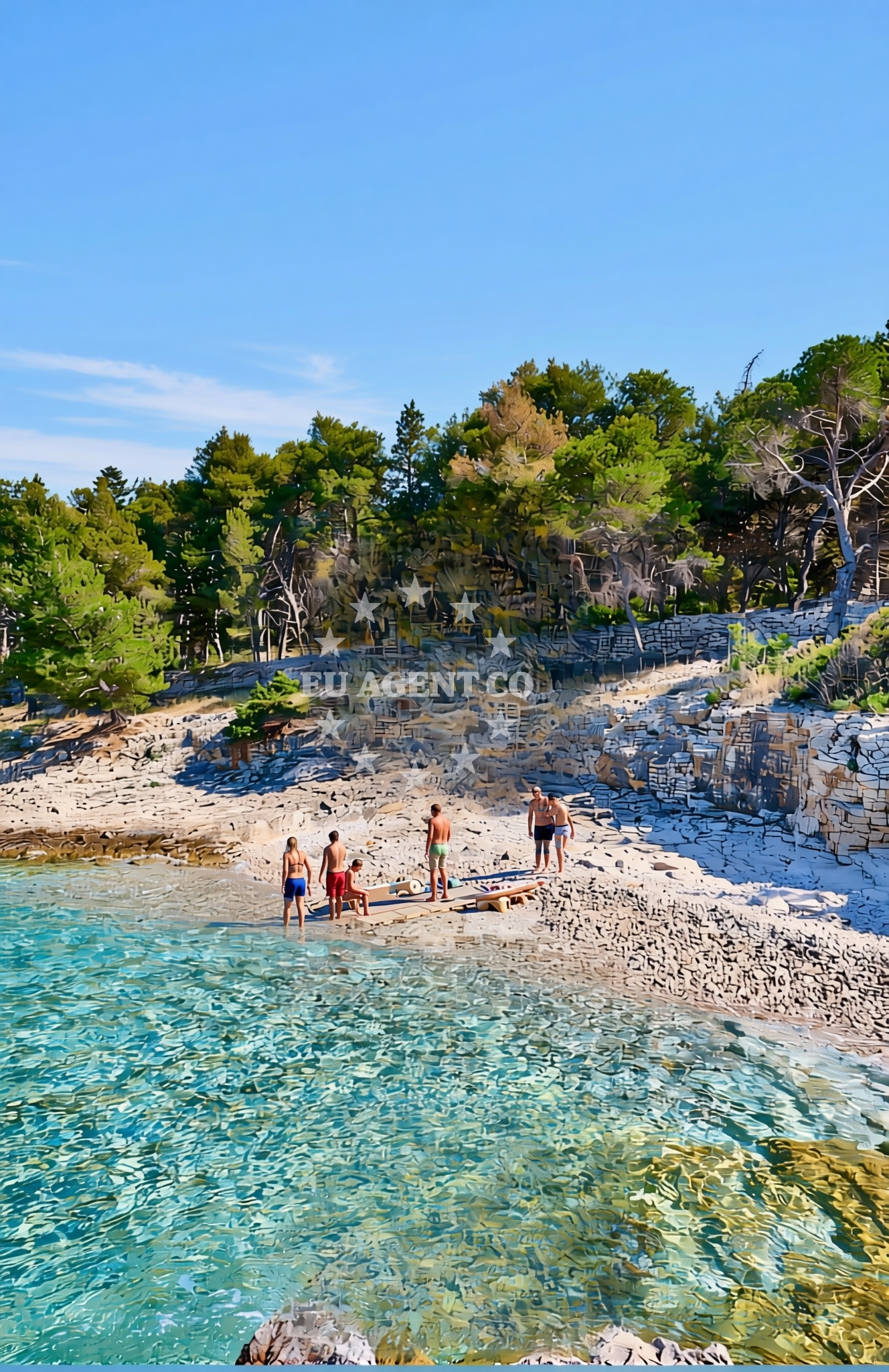 Sea and coastal view of Bačve, Sutivan (Brač) Beach in Bačve