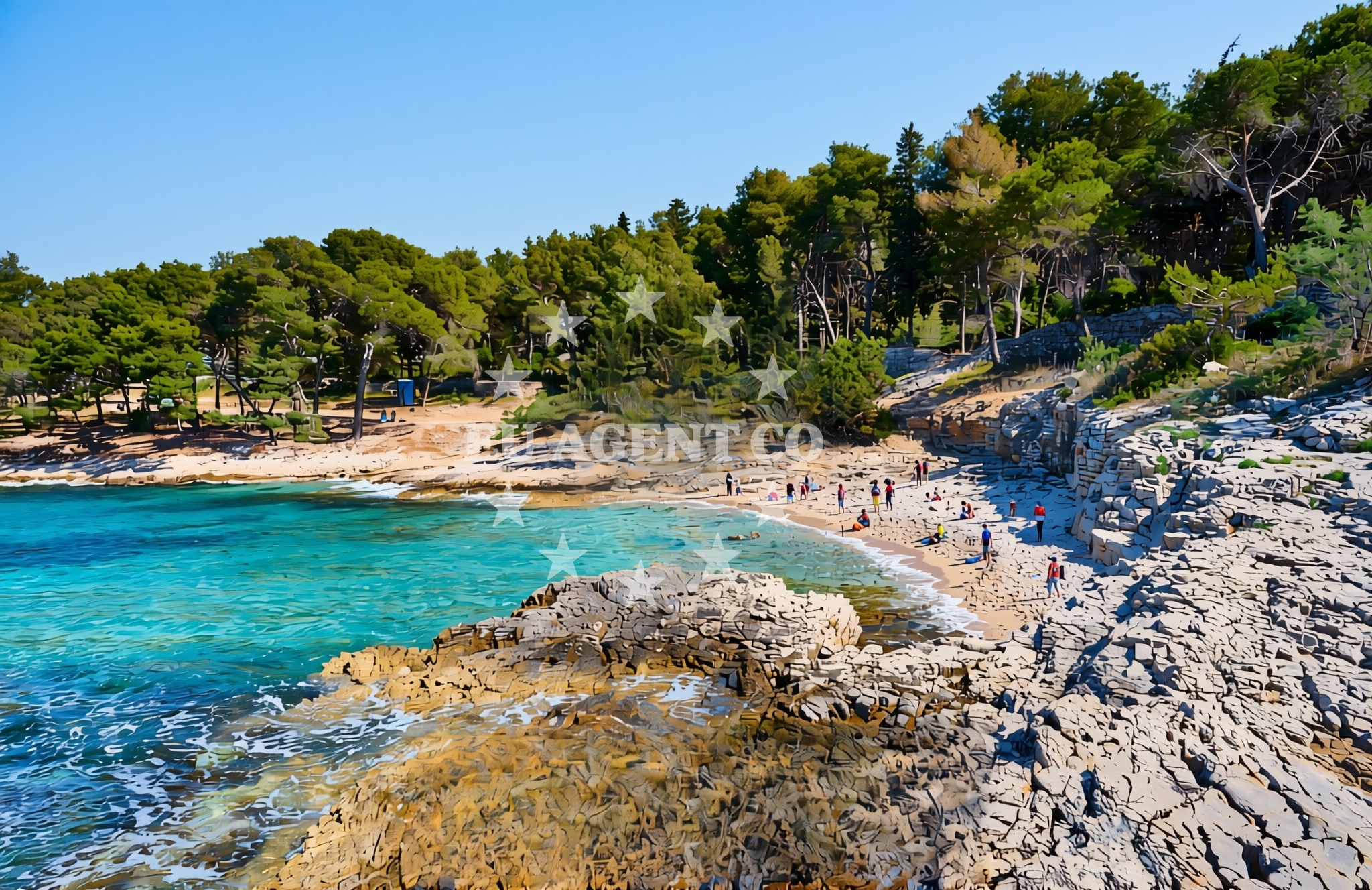 Beach facilities and surroundings at Bačve, Sutivan (Brač) Beach in Bačve