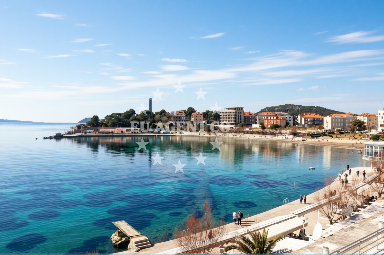 Shoreline and swimming area at Bacvice beach in prilaz braće Kaliterna 12, Split