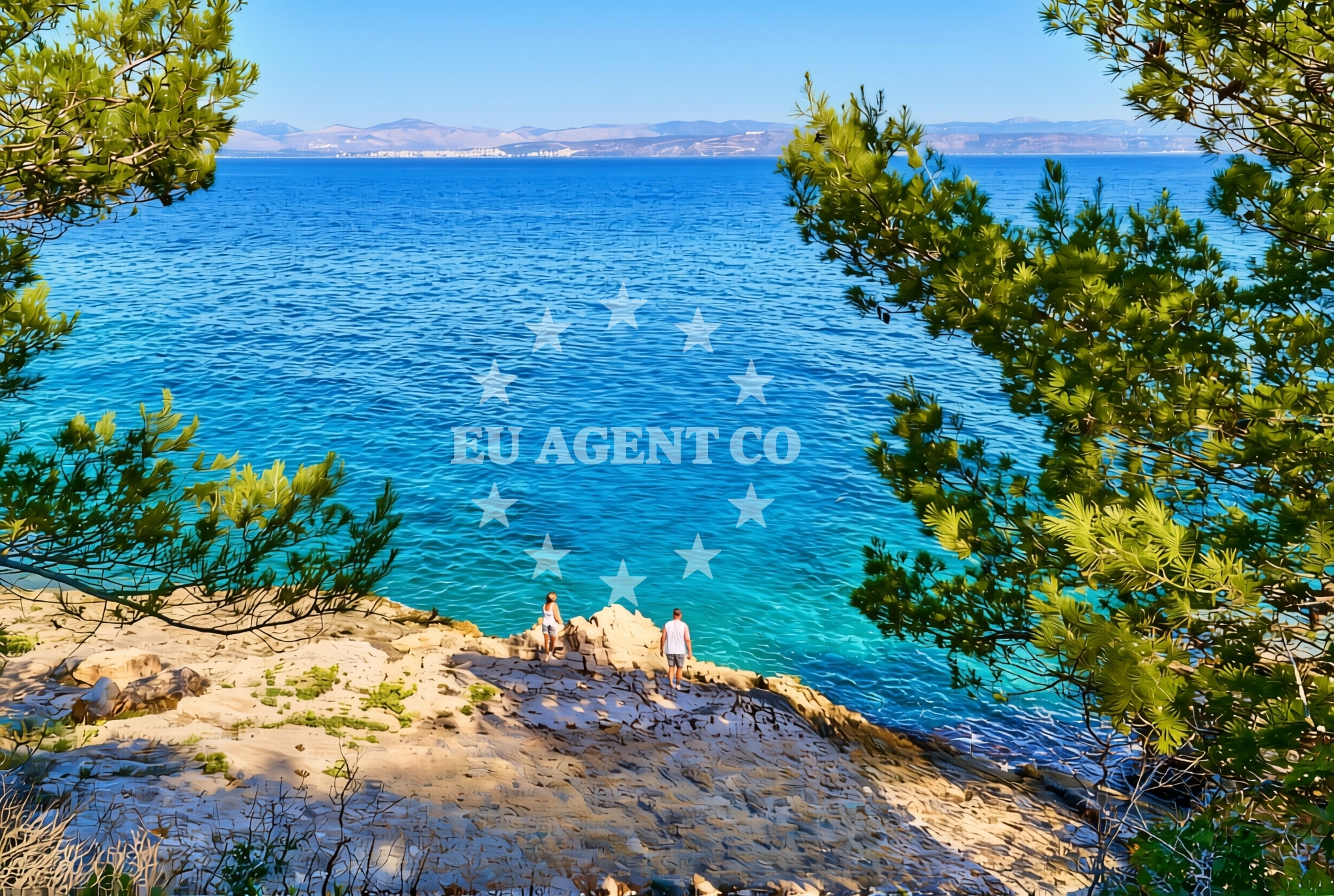Overview of Bad (dog beach), Rogač (Šolta) Beach in Bad (plaža za pse)