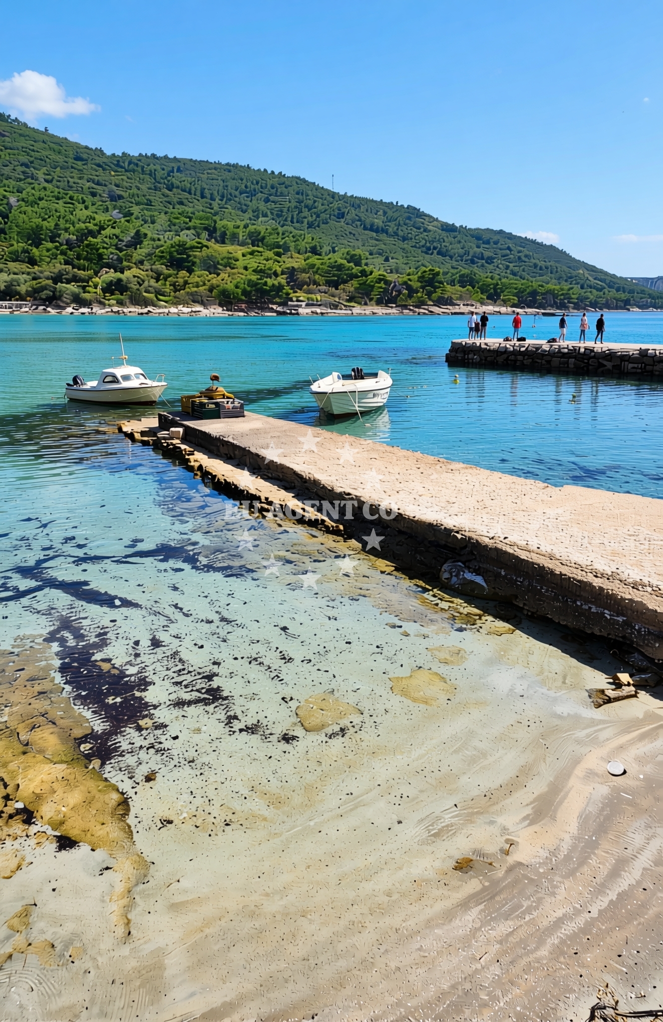 Beach facilities and surroundings at Bad, Sućuraj (Hvar) Beach in Bad