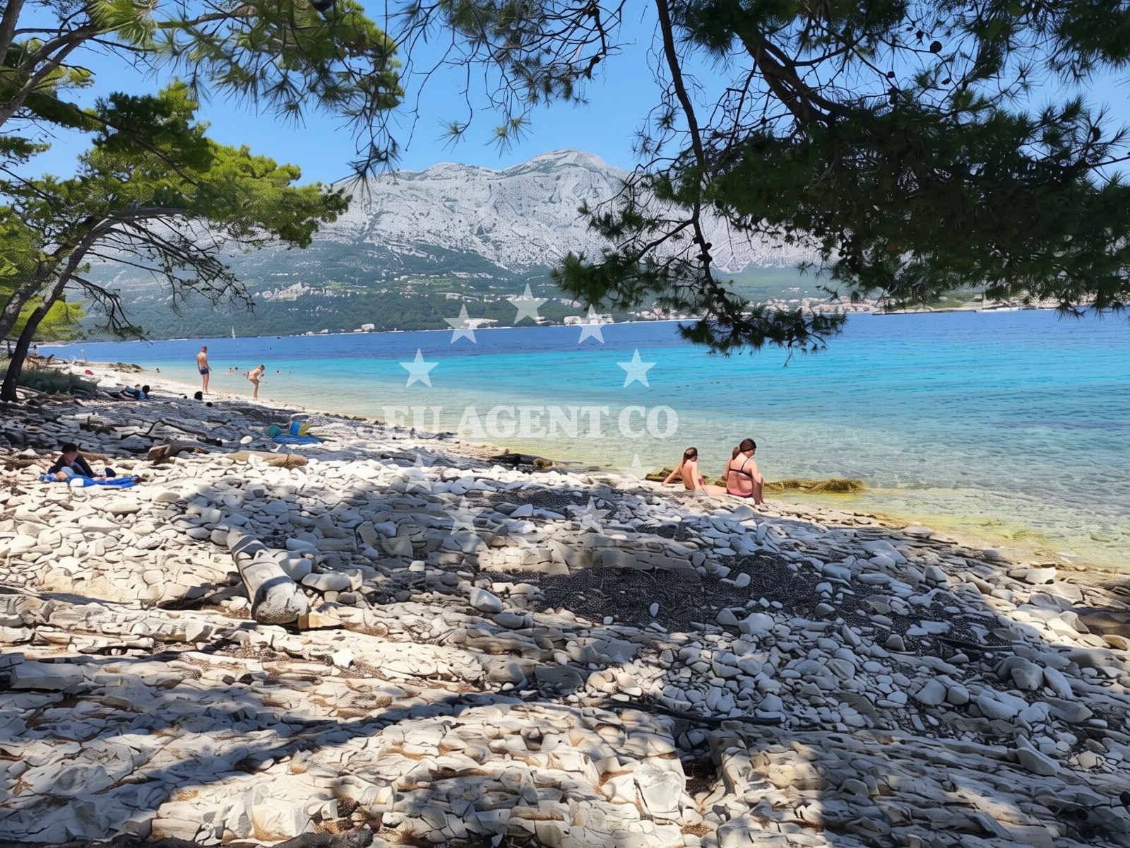 Shoreline and swimming area at Badija Pebble Beach in Ulica 62 4 prizemlje, Korčula