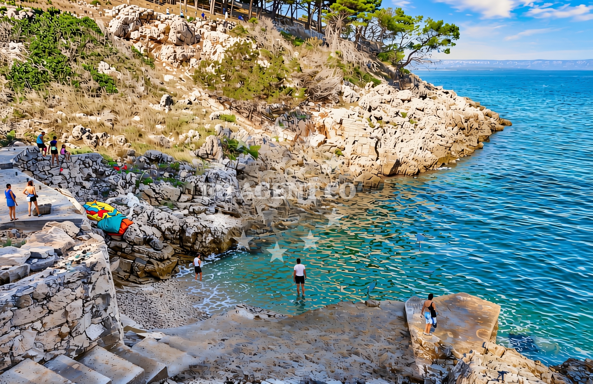 Overview of Badnjena, Vela Luka (Korčula) Beach in Badnjena