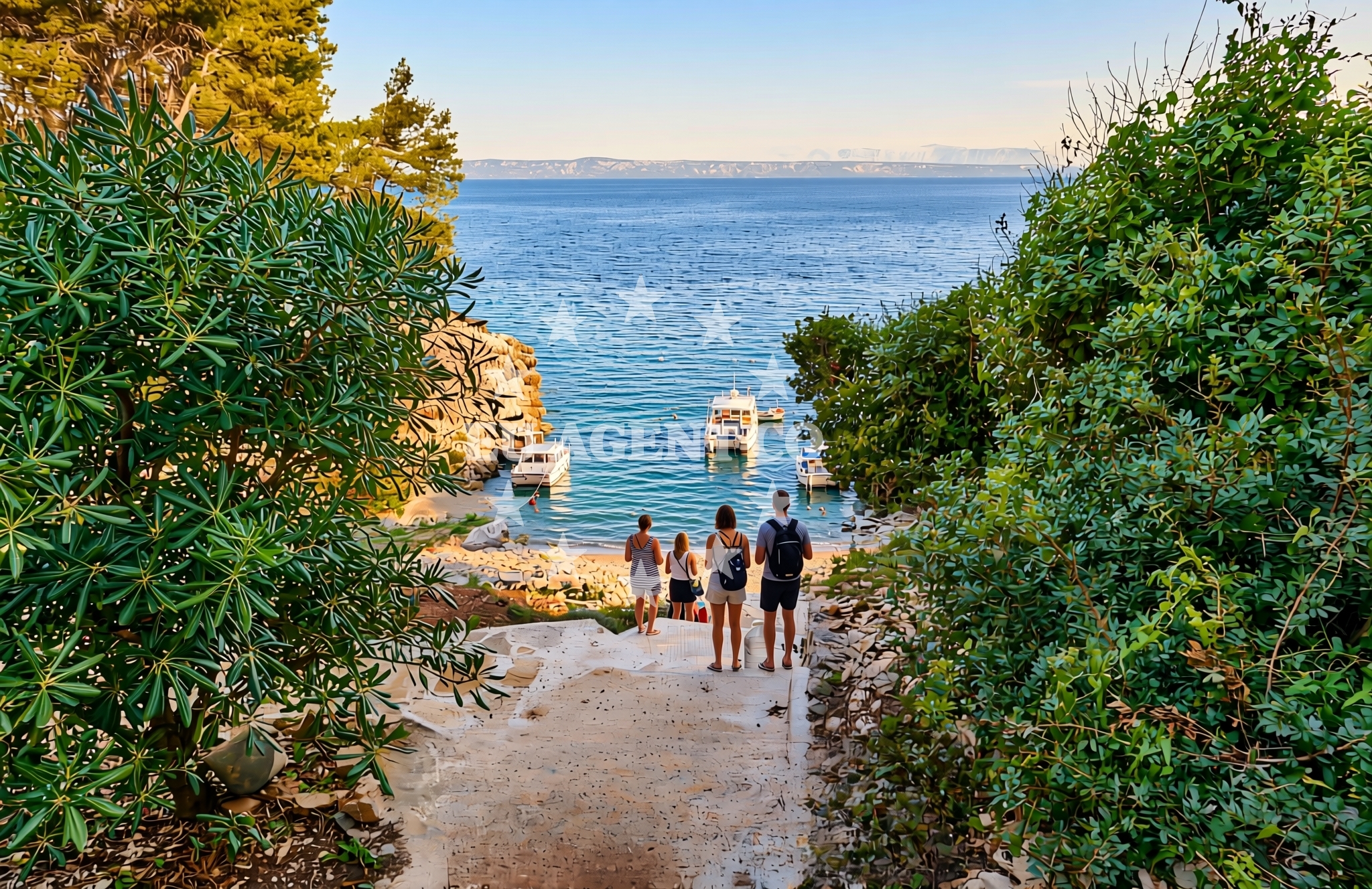 Sea and coastal view of Badnjena, Vela Luka (Korčula) Beach in Badnjena