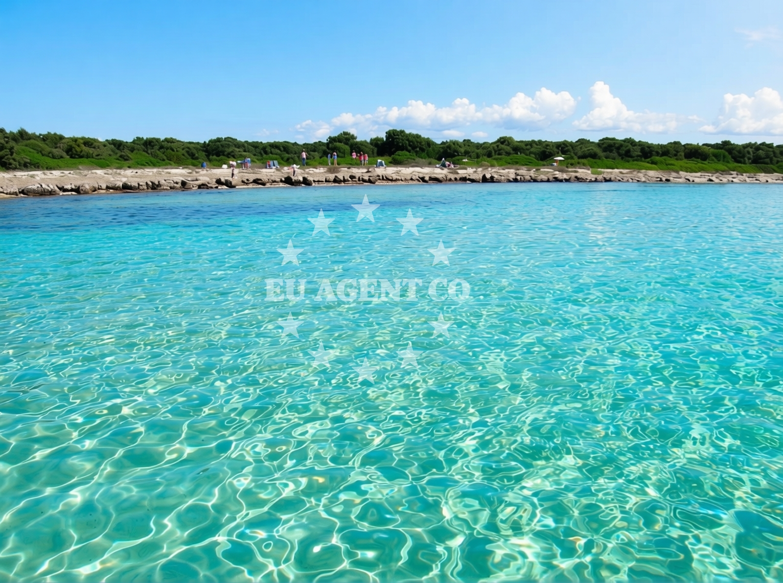 Shoreline and swimming area at Baia Slatina beach in Olib, Olib