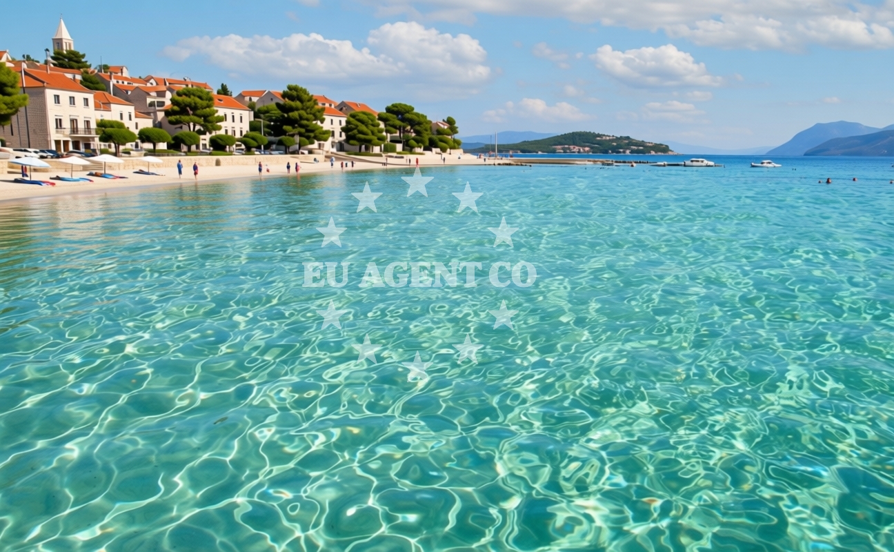 Sea and coastal view of Baia Slatina beach in Olib, Olib