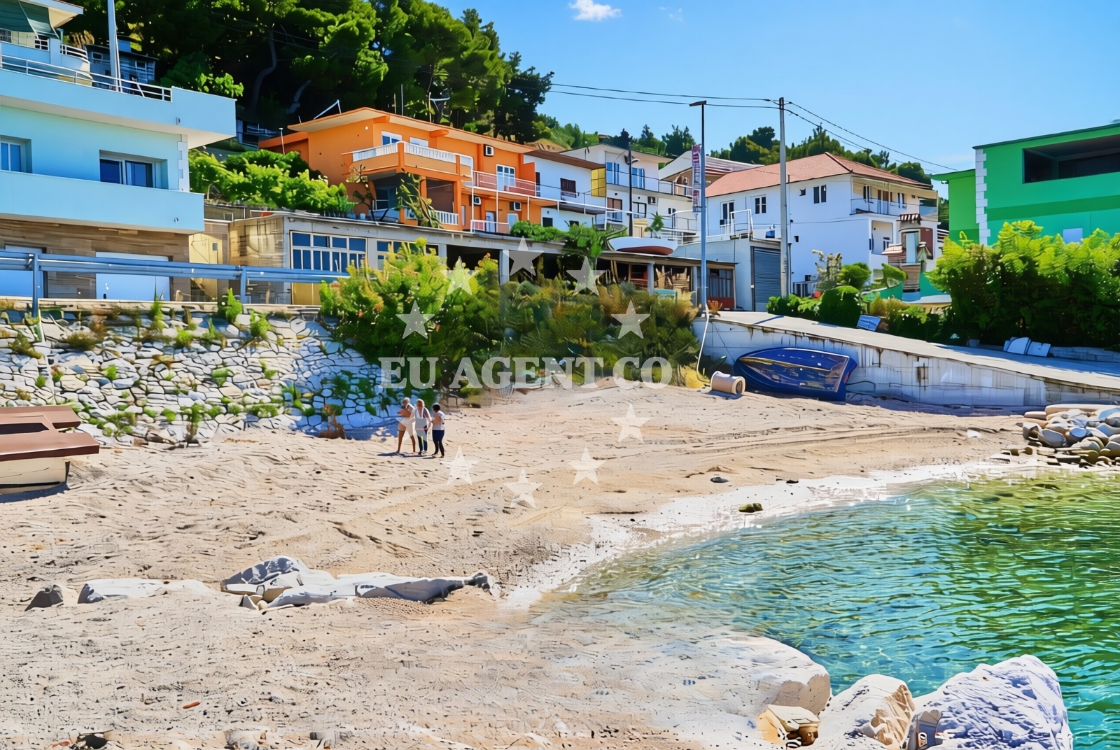 Shoreline and swimming area at Bajnice istok, Jesenice Beach in Bajnice istok