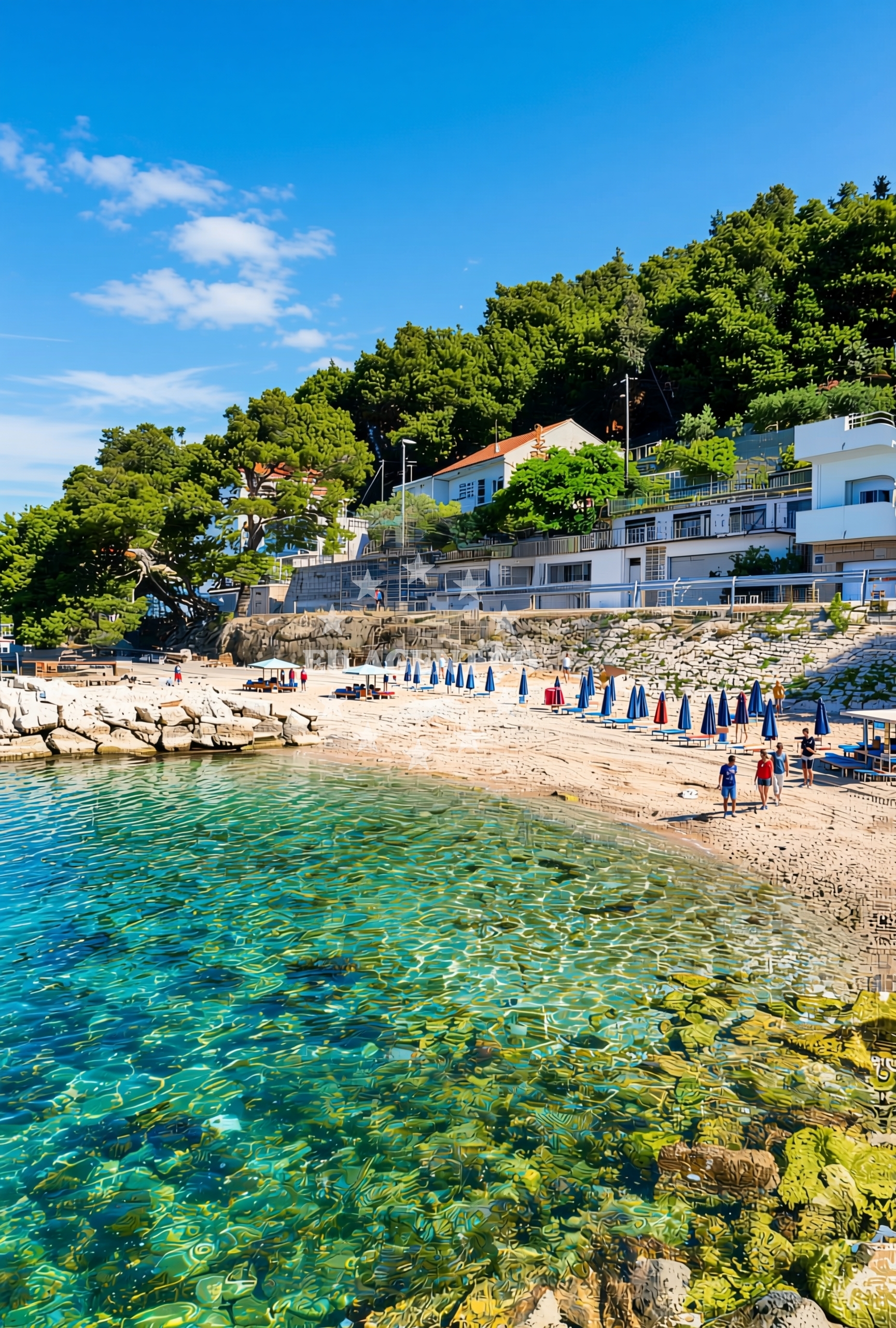 Beach facilities and surroundings at Bajnice istok, Jesenice Beach in Bajnice istok
