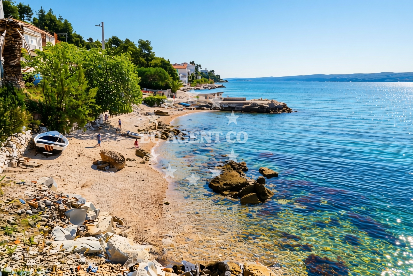 Overview of Bajnice sredina, Jesenice Beach in Bajnice sredina