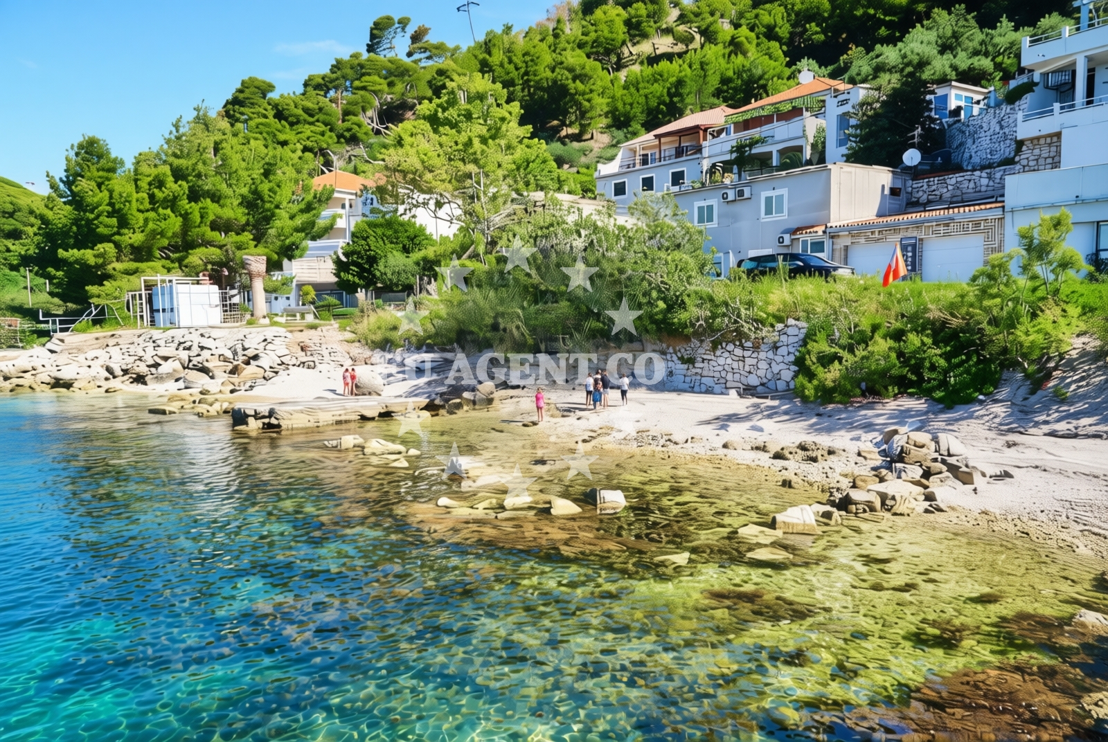 Sea and coastal view of Bajnice sredina, Jesenice Beach in Bajnice sredina