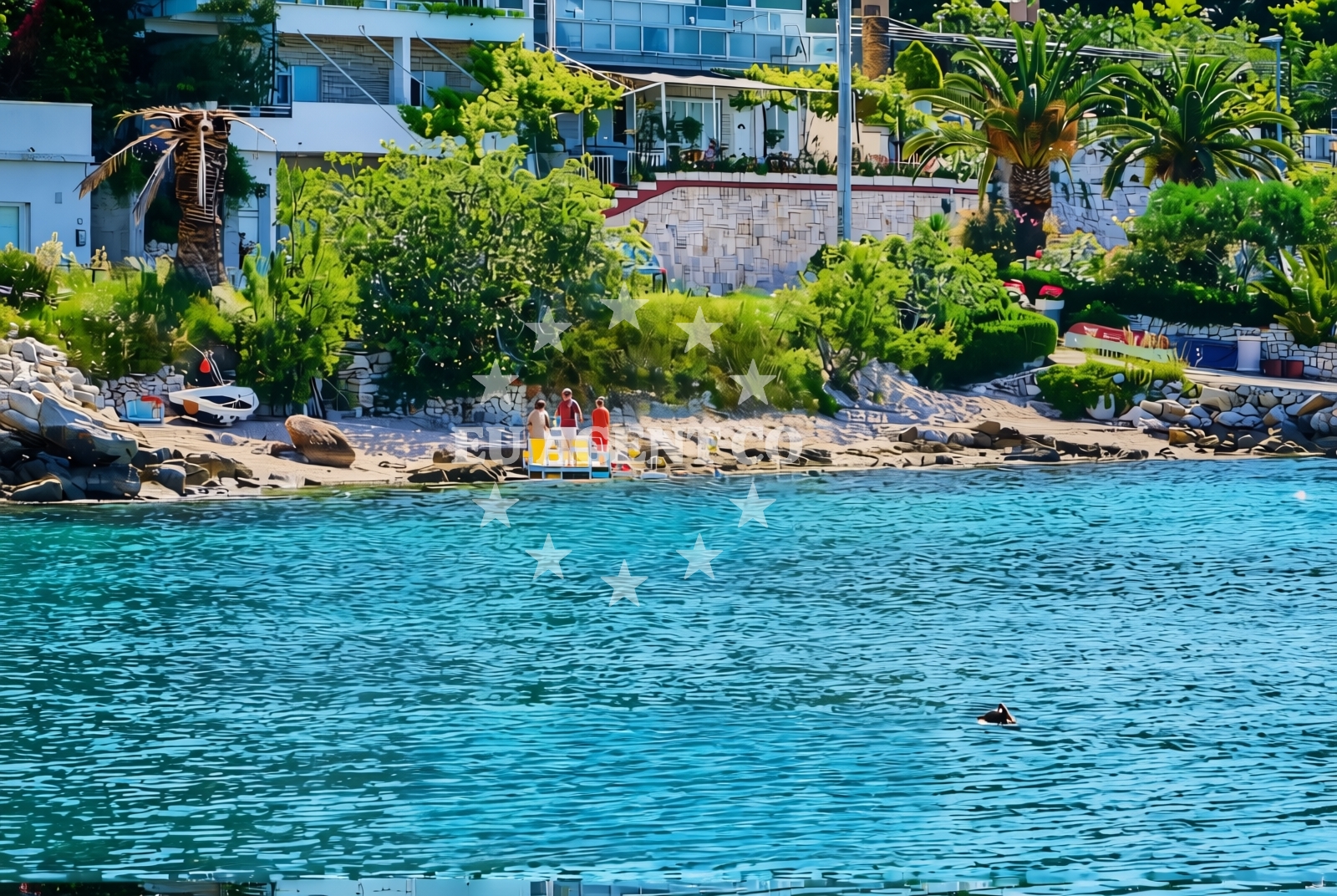 Beach facilities and surroundings at Bajnice sredina, Jesenice Beach in Bajnice sredina