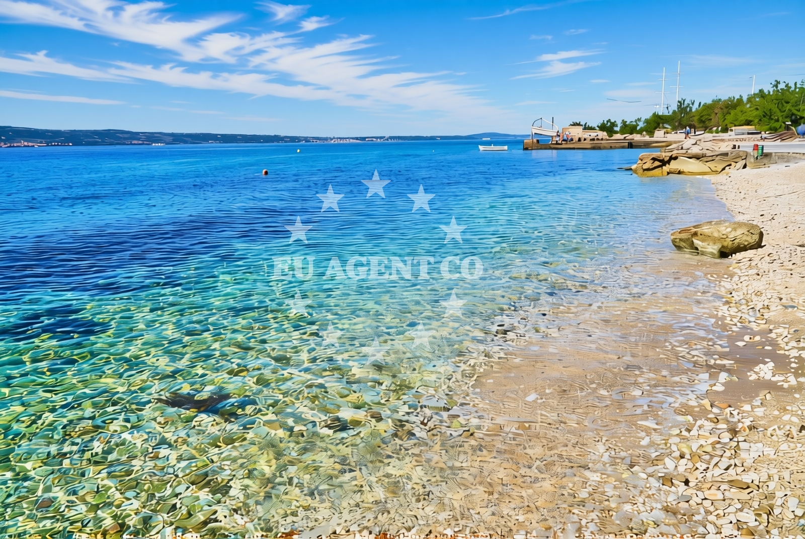 Shoreline and swimming area at Bajnice zapad, Jesenice Beach in Bajnice zapad