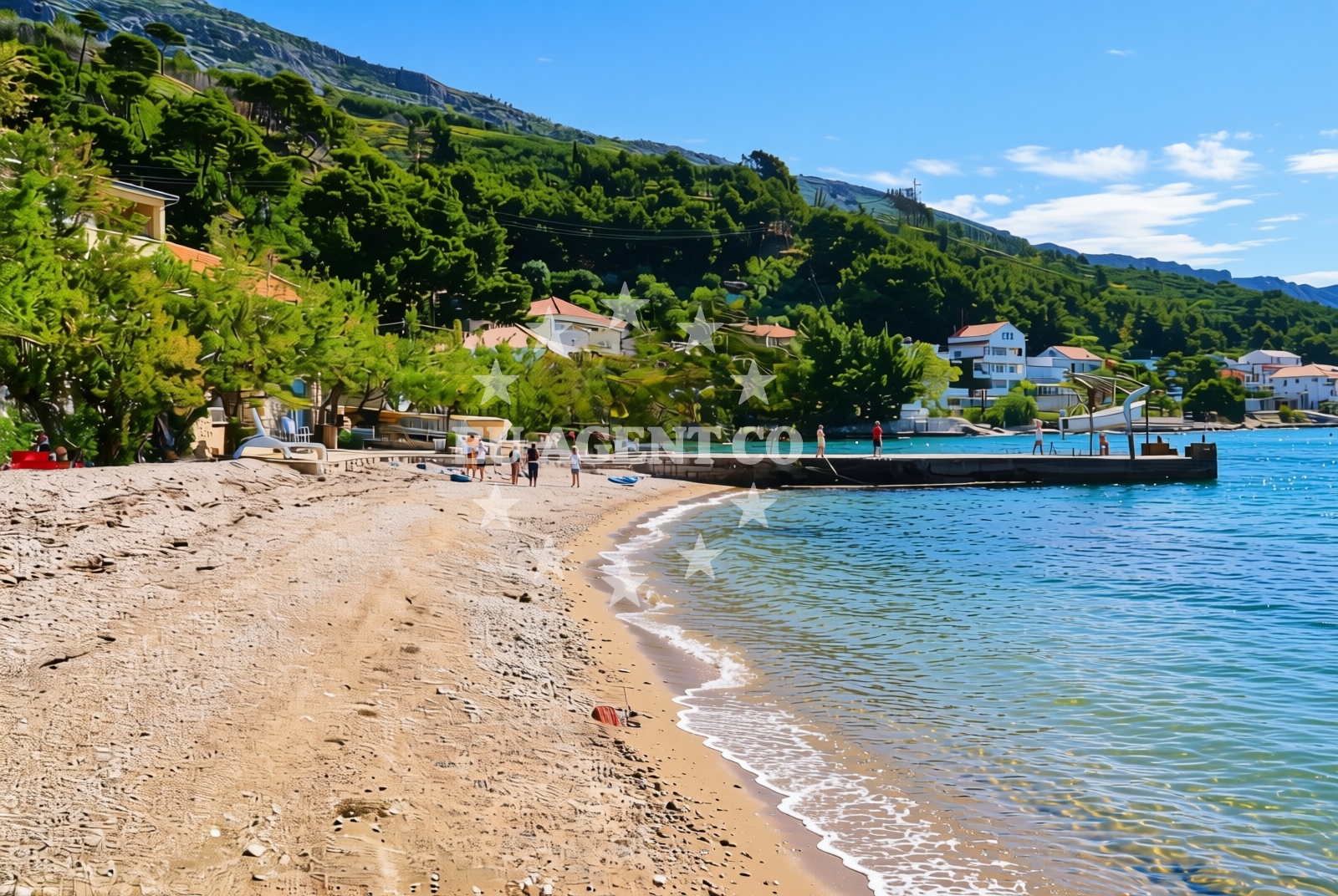 Beach facilities and surroundings at Bajnice zapad, Jesenice Beach in Bajnice zapad