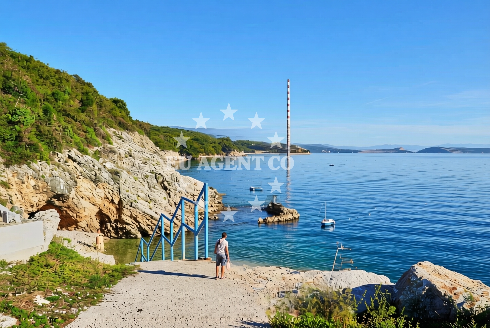 Shoreline and swimming area at Bakar: beaches and coves in Bakar
