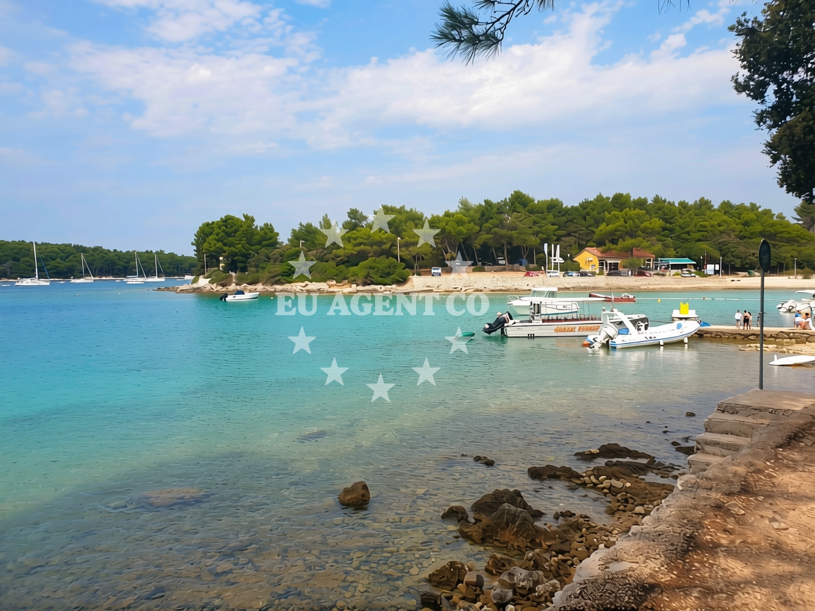 Shoreline and swimming area at Baldarin beach in , Punta Križa