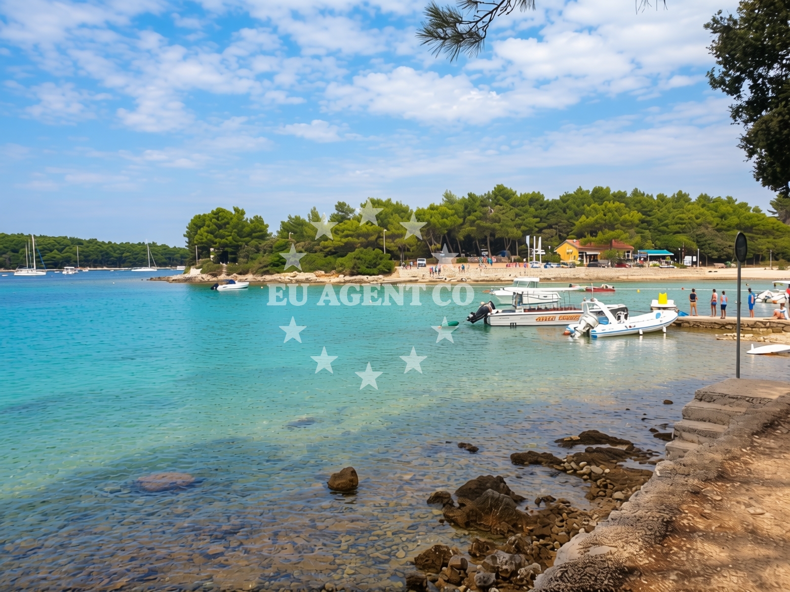 Beach facilities and surroundings at Baldarin beach in , Punta Križa
