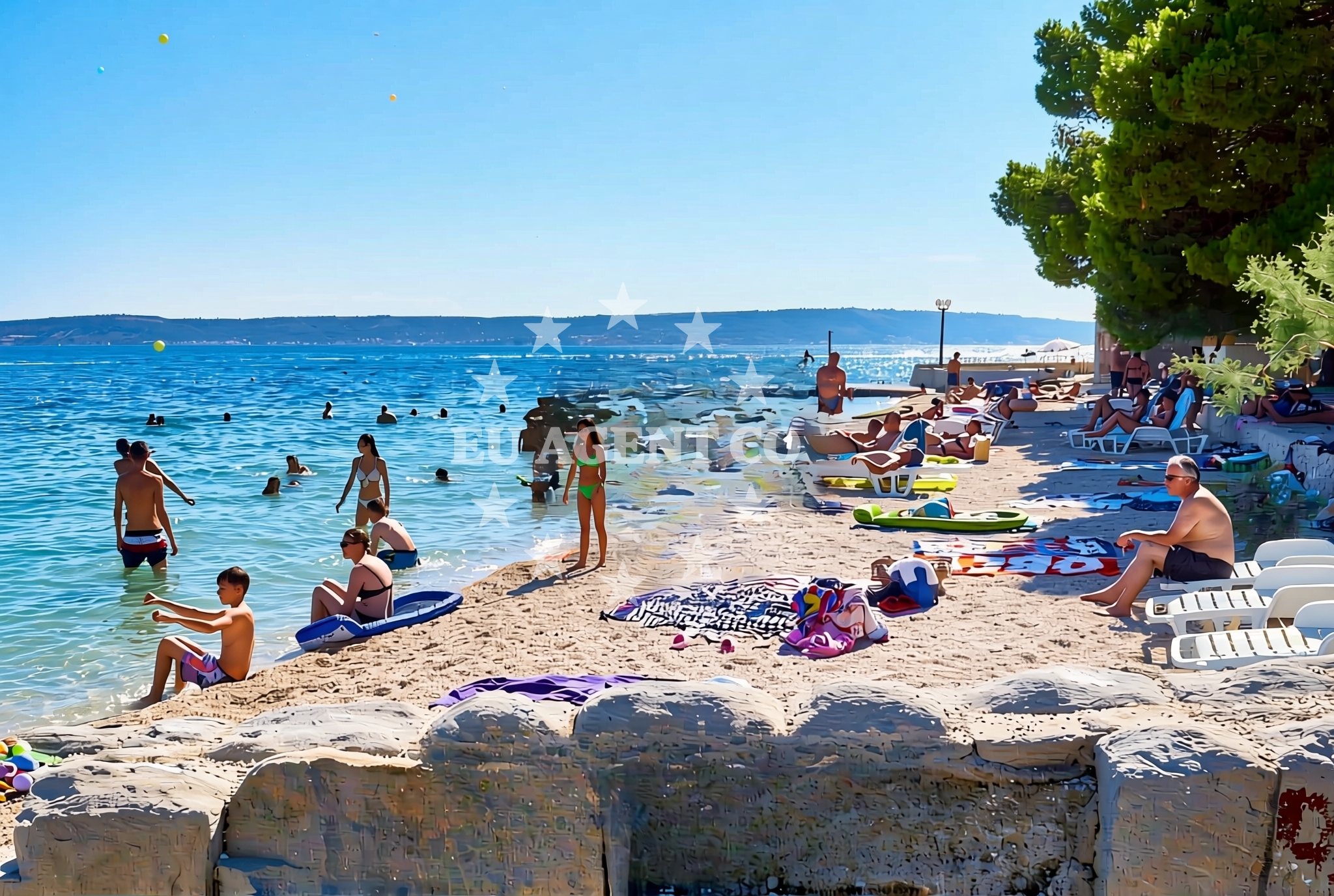 Sea and coastal view of Baletna škola istok, Kaštel Kambelovac Beach in Baletna škola istok