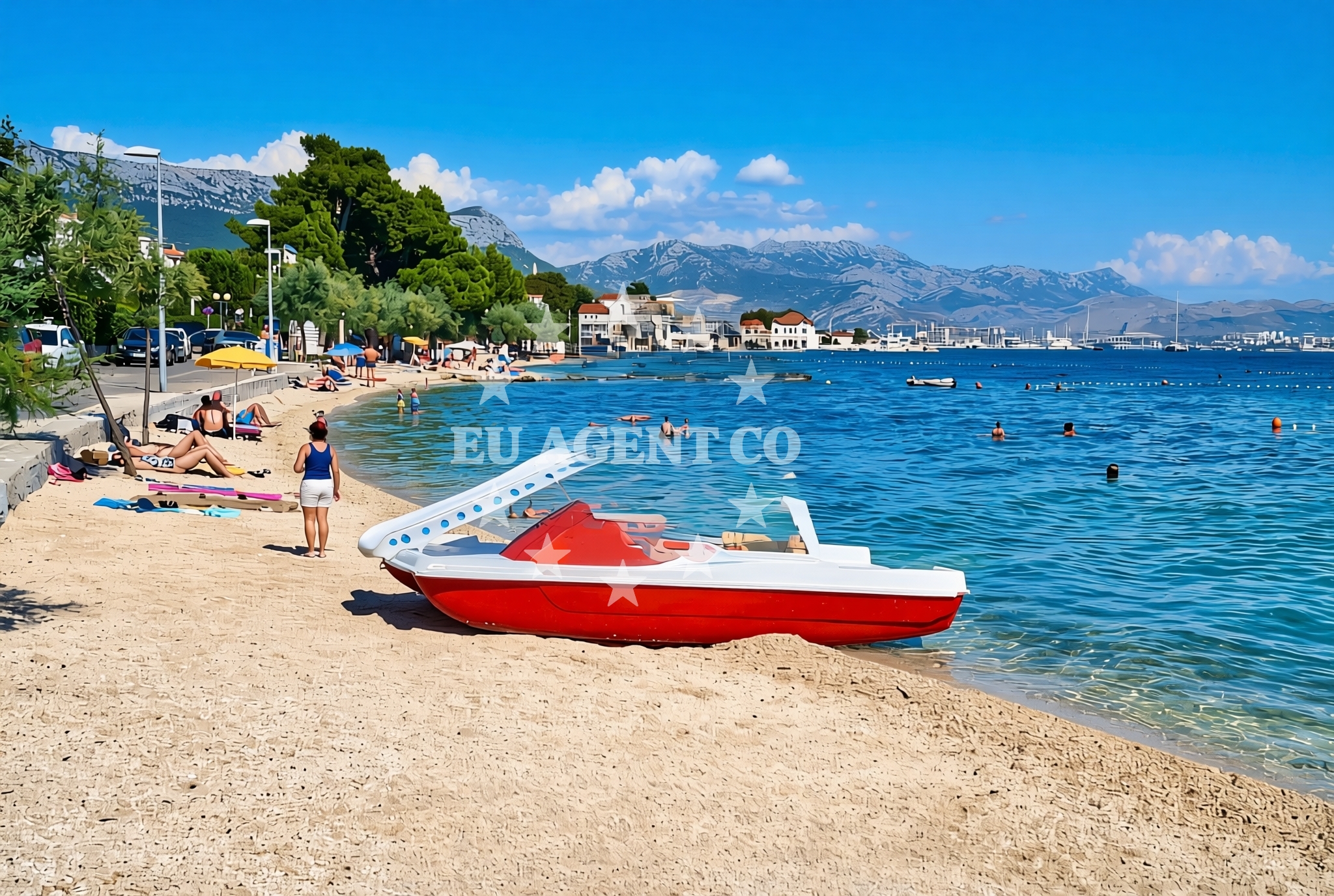 Beach facilities and surroundings at Baletna škola istok, Kaštel Kambelovac Beach in Baletna škola istok