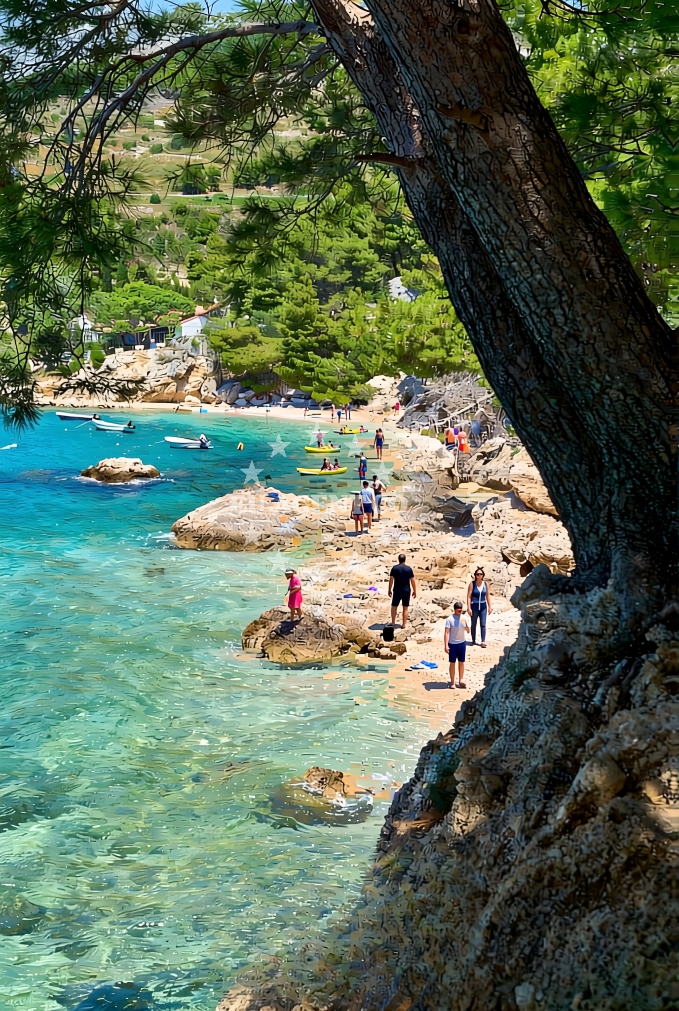 Shoreline and swimming area at Balića rat zapad, Stanići (Omiš) Beach in Balića rat zapad