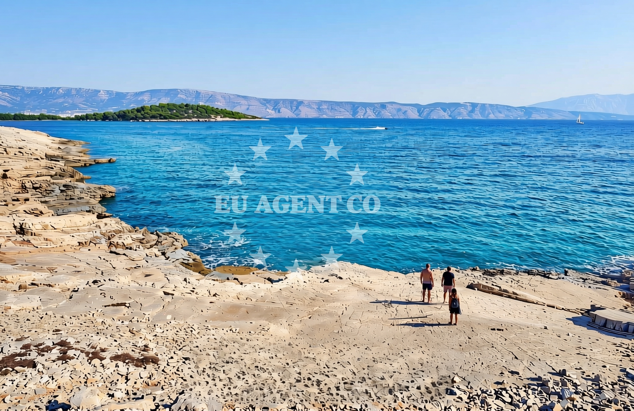 Shoreline and swimming area at Balun, Vrboska (Hvar) Beach in Balun